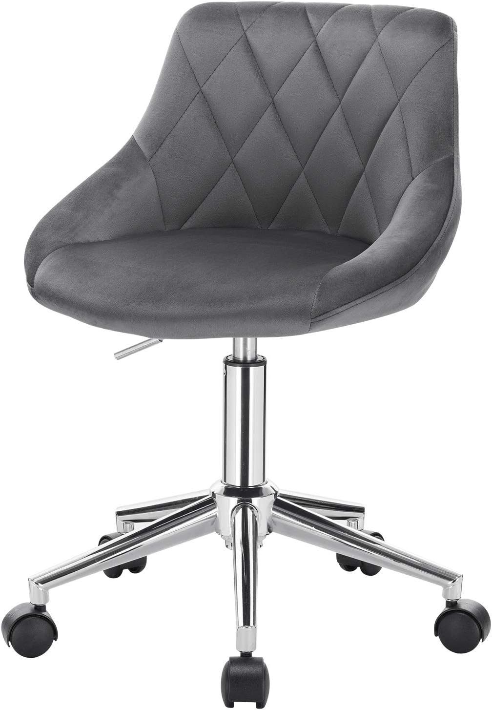 EUGAD Schreibtischstuhl (1 St), Bürohocker mit Rollen, Samt, höhenverstellb günstig online kaufen