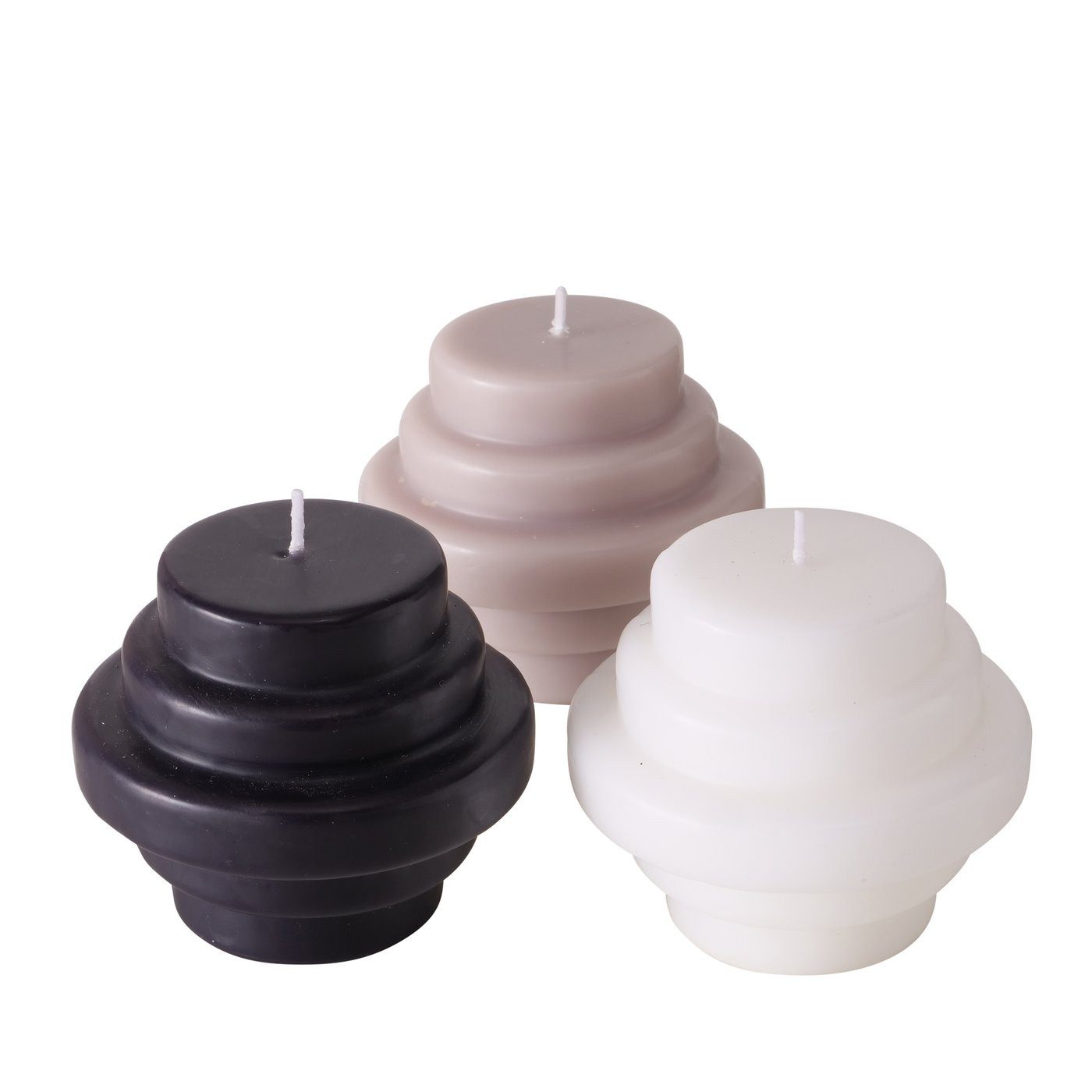 BOLTZE Stumpenkerze Kerze, 1 Stück, 9 cm hoch, Ø 10 cm, Schwarz oder Grau oder Weiß