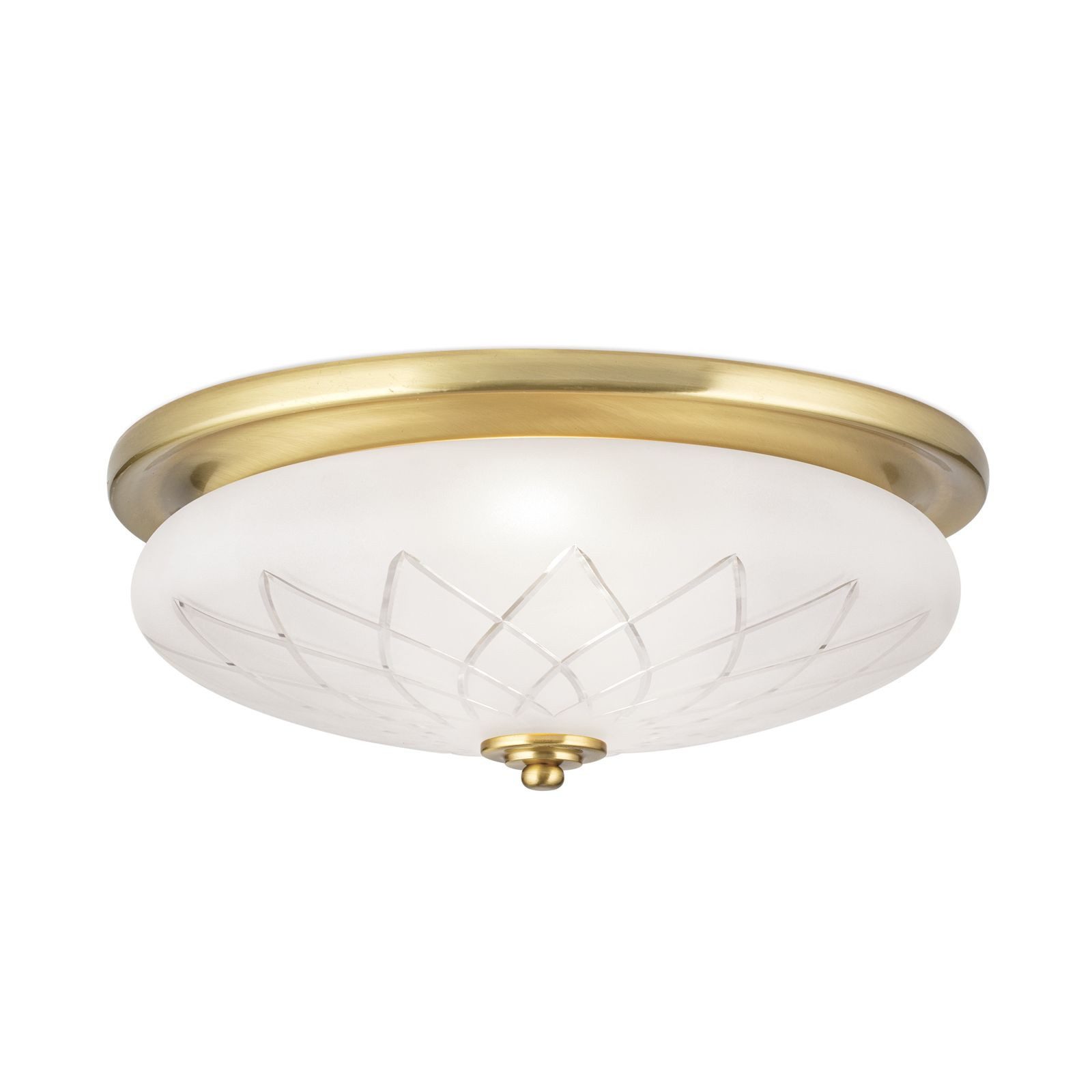 Licht-Erlebnisse Deckenleuchte LUISE, ohne Leuchtmittel, Glas Metall D: 37 cm in Bronze Weiß E27 2-flammig rund Jugendstil