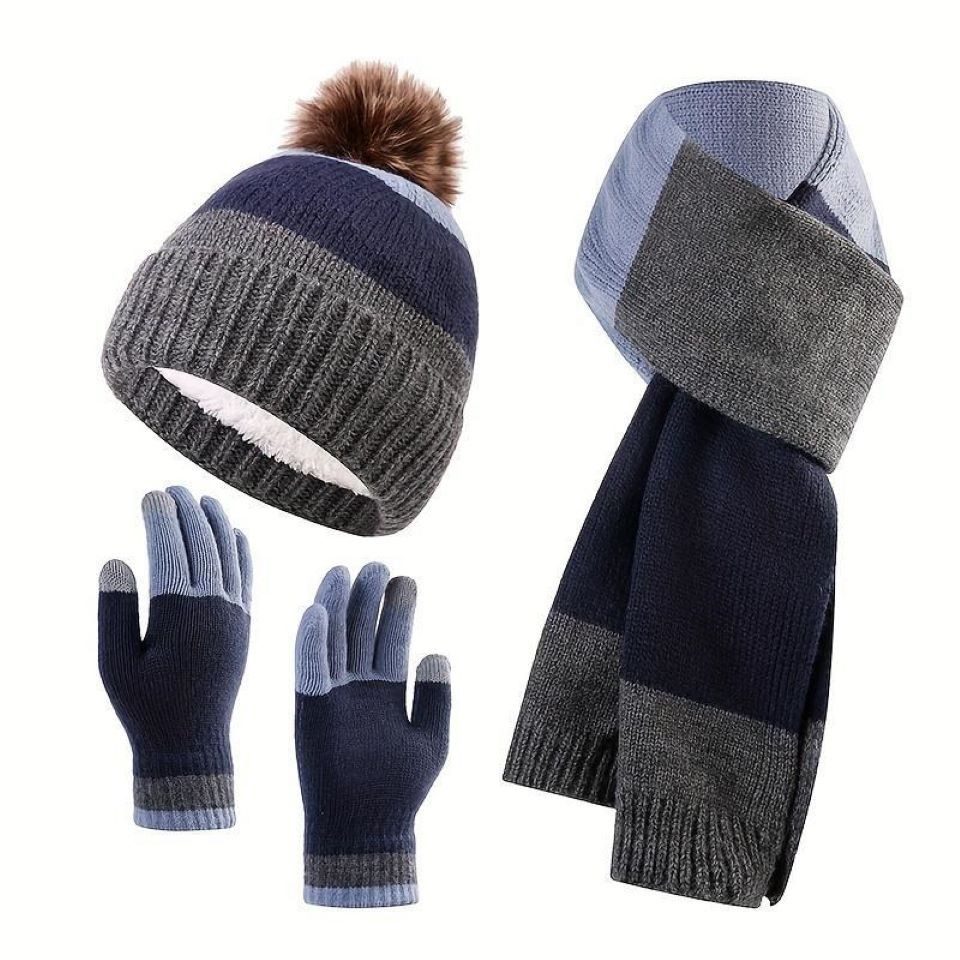 Coonoor Mütze & Schal Kinder Winter-Set aus Strickmütze, Schal und Handschuhen Winter-Wärme-Dreiteiler