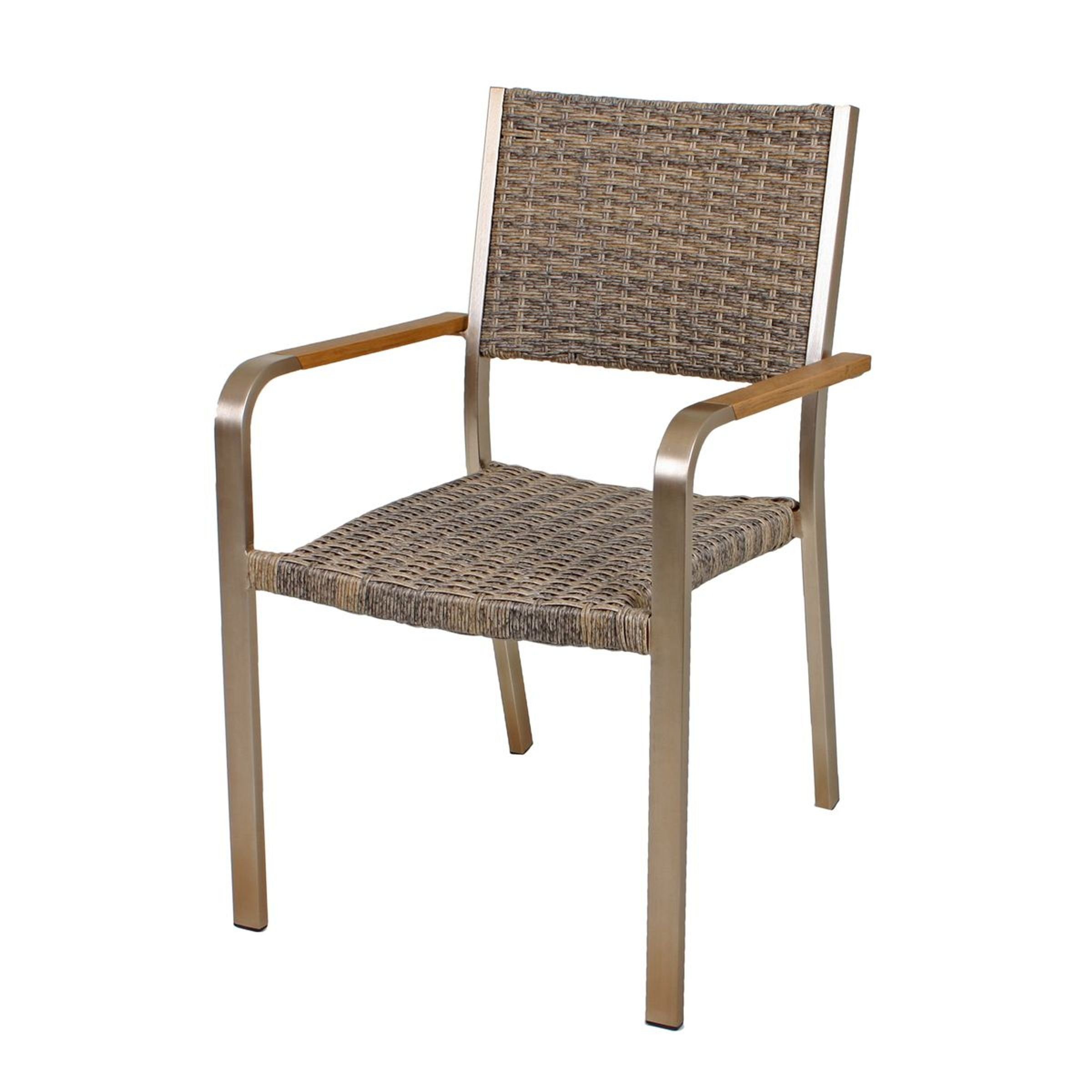 Gartenstuhl 2er Set Stapelstuhl Gartenstuhl Stuhl Terrasse stapelbar Champagner