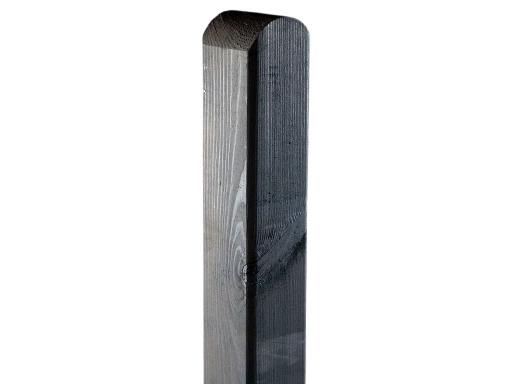 Woodtex Zaunpfosten Pfosten Kiefer gehobelt mit Rundkopf, steingrau, 9 x 9 x 180 cm, (1-St), Pfosten Kiefer gehobelt mit Rundkopf, 9 x 9 x 180 cm