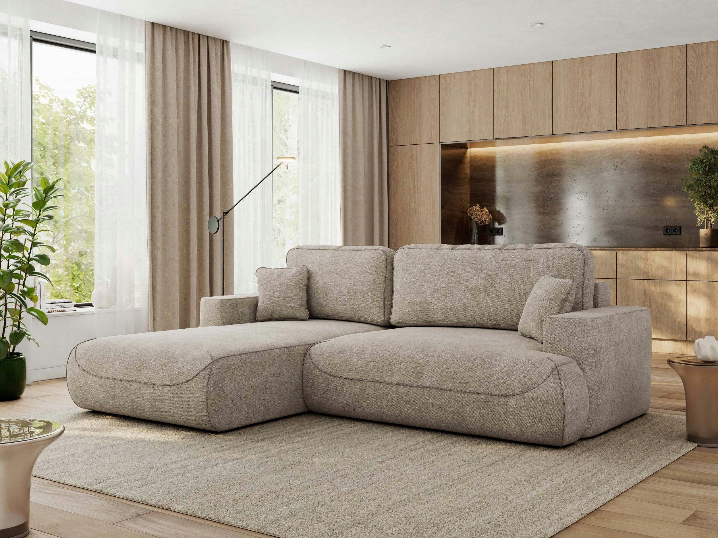 MKS MÖBEL Ecksofa OVO L, Set, mit Schlaffunktion und Bettkasten, DL-Automat, rechts/links wählbar, HR-Schaum & Wellenfedern