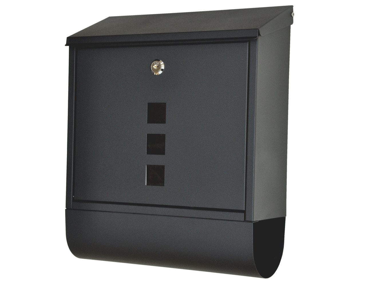 dazikemo Wandbriefkasten Briefkasten Piazza schwarz 38,5 x 30 x 11 cm
