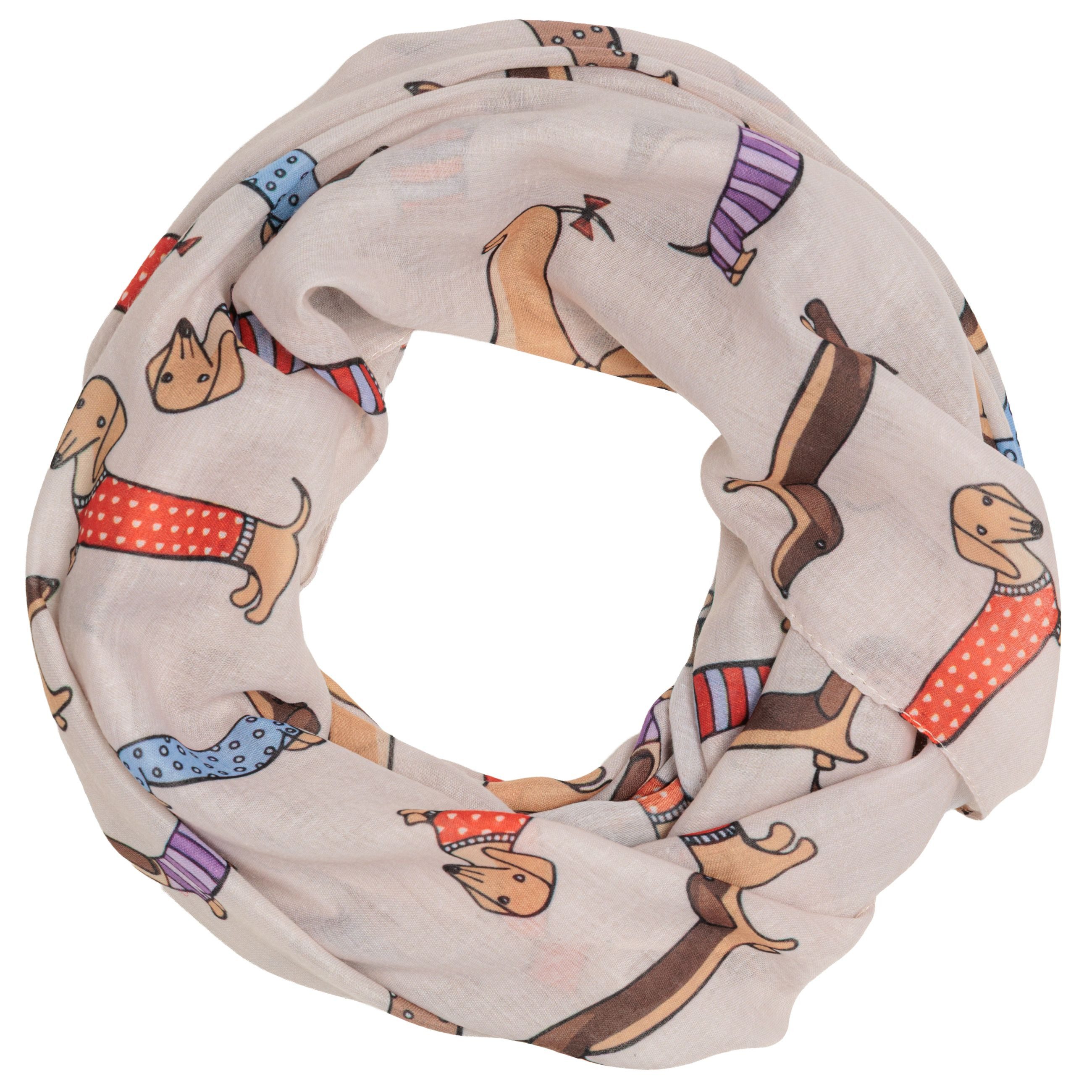 Caspar Modeschal Leichter Damen Schal Halstuch mit Dackel Hundemotiv - SC55 günstig online kaufen