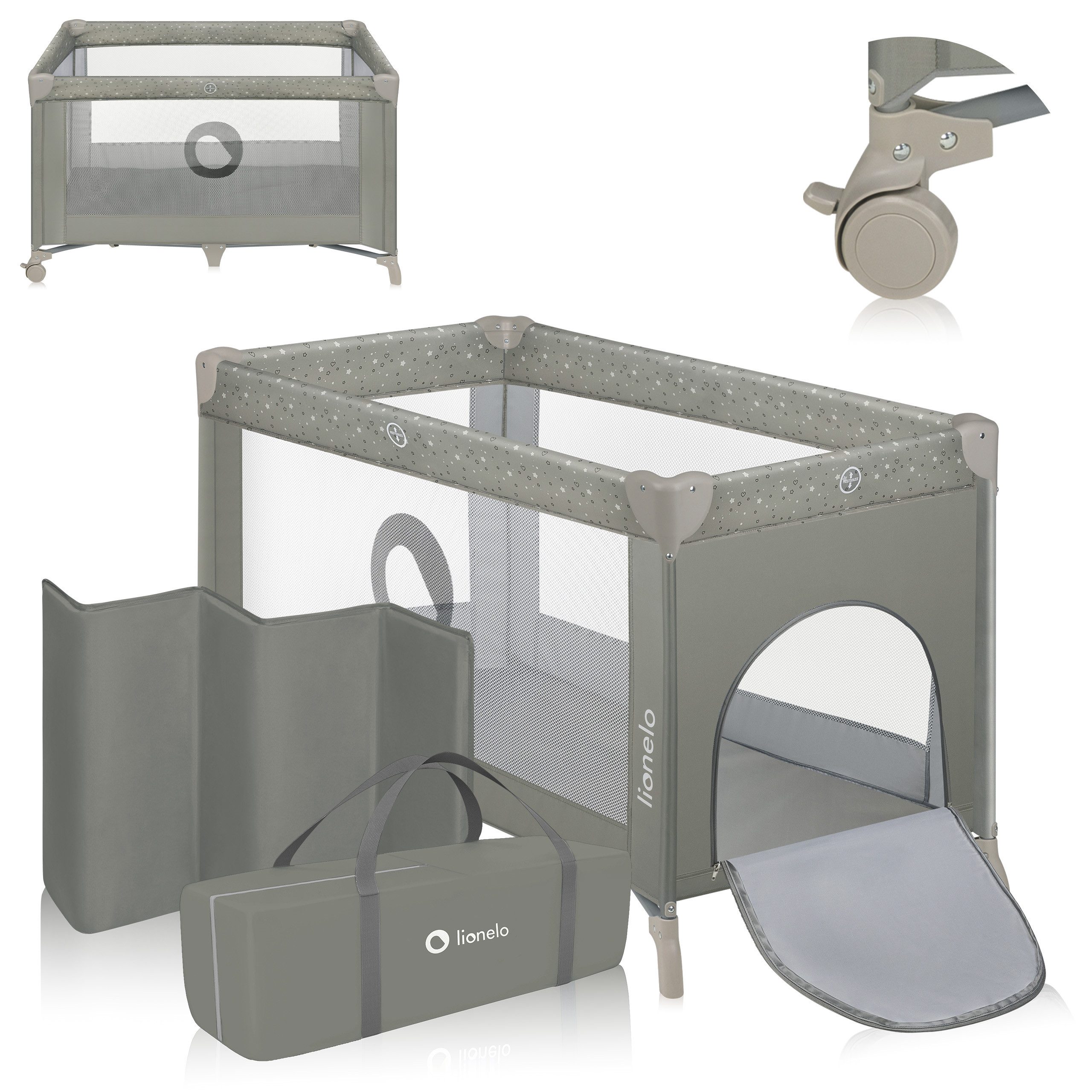 lionelo Baby-Reisebett Stefi, 120x60 cm Tragetasche  Klappbaren  Seiteneing günstig online kaufen