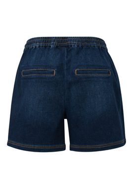 QS Shorts Jeans-Short / Mid Rise / Elastikbund Label-Patch