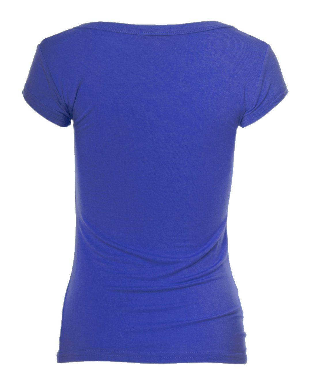 T-Shirt Skinny Muse Basic 1001 T-Shirt Fit blau Kurzarm