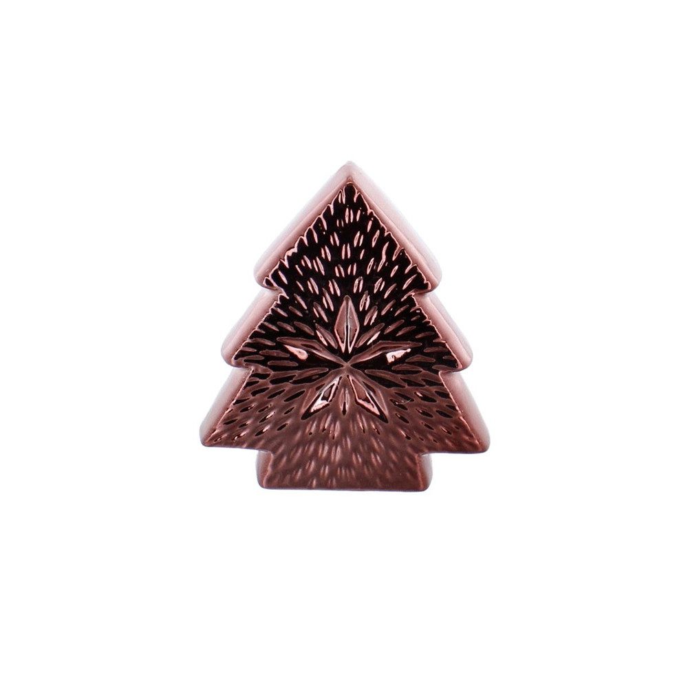 MICA Weihnachtsfigur Tannenbaum mit Muster - rot - ca. 11,5 x 3,2 x 13,5 cm