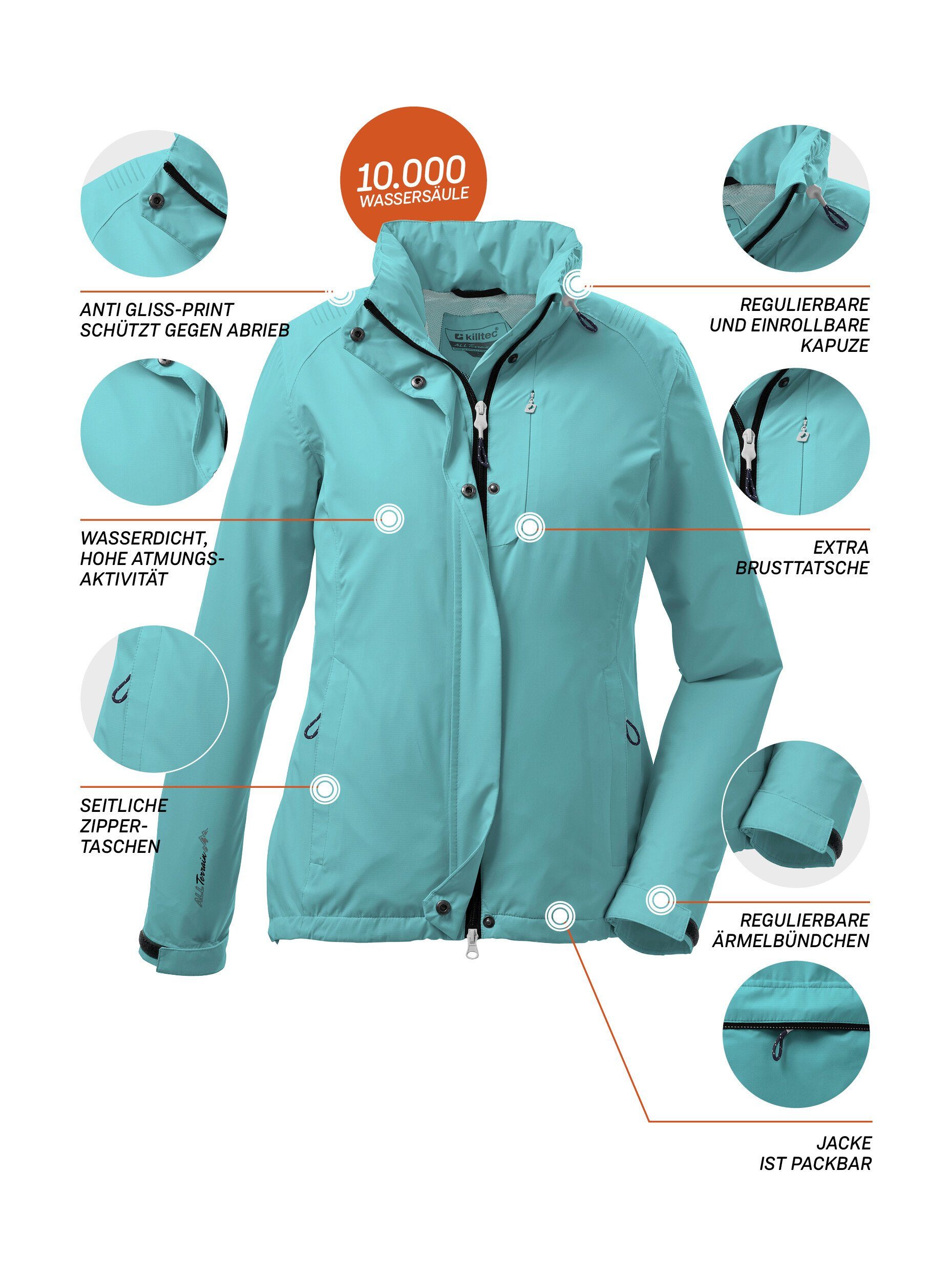 Killtec Outdoorjacke JCKT WMN 25 KOS aquablau