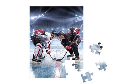 puzzleYOU Puzzle Eishockeyspieler beginnt Spiel, 48 Puzzleteile, puzzleYOU-Kollektionen Menschen, Eishockey
