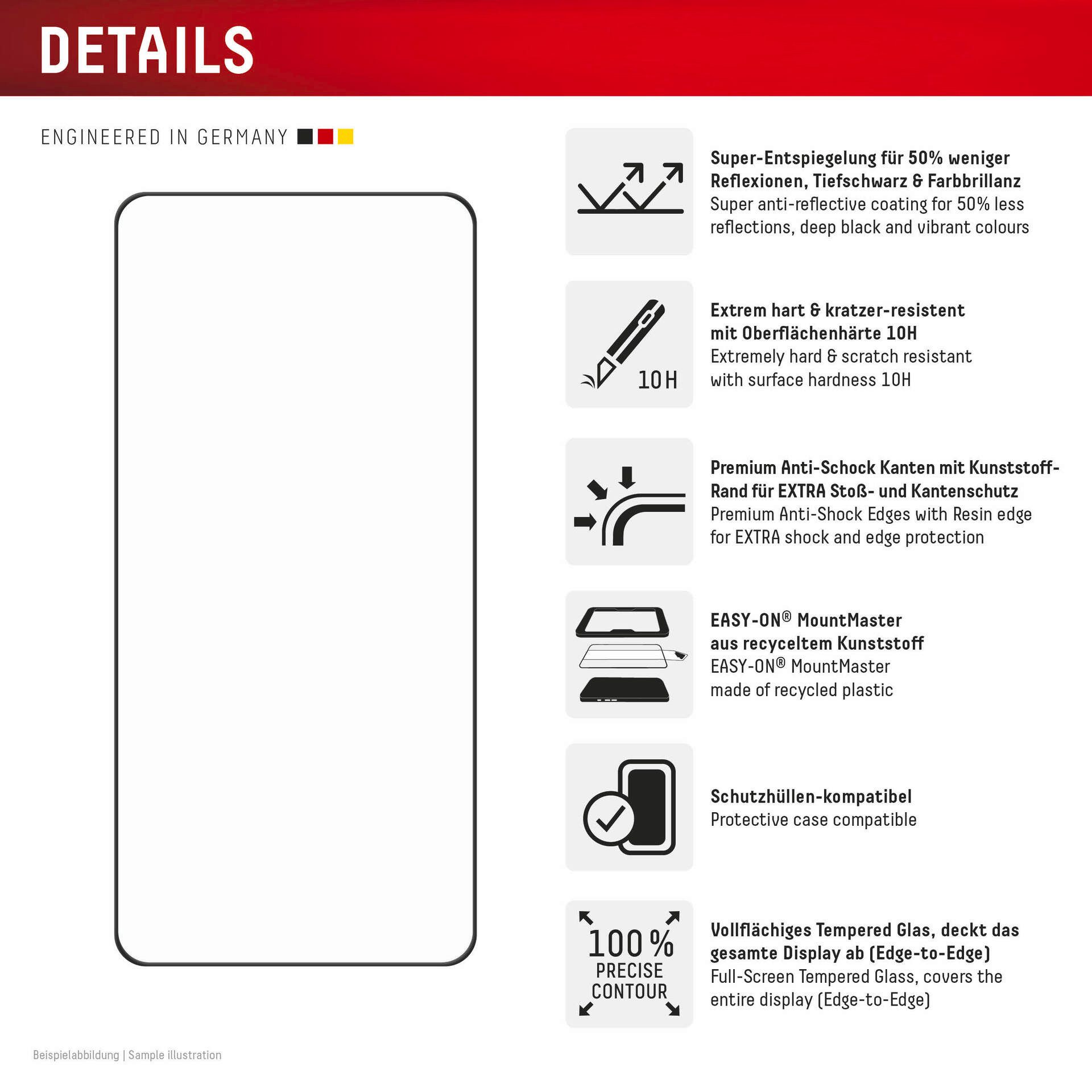 Displex Displayschutzfolie DISPLEX Premium Glas (Full Cover) für Samsung S26 – Bild 4 von 5