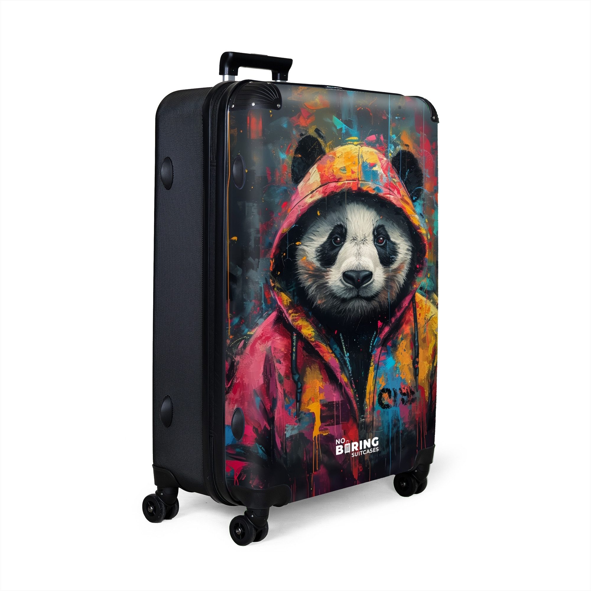 NoBoringSuitcases.com© Hartschalen-Trolley Panda mit buntem Fell günstig online kaufen