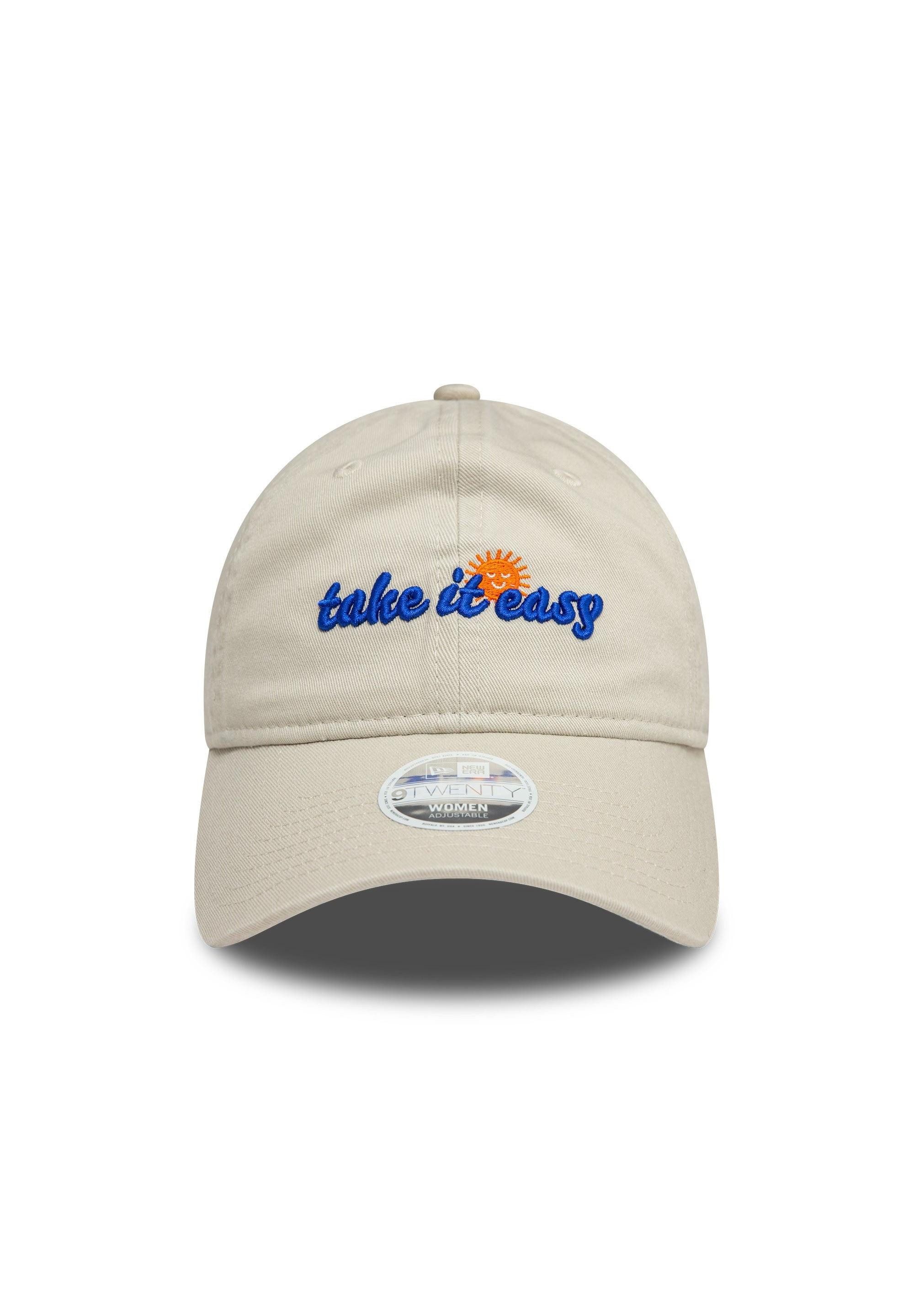 New Era Baseball Cap Take it Easy Womens NE Phrase Beige Verstellbare 9Twenty Damen Cap New (1-St)