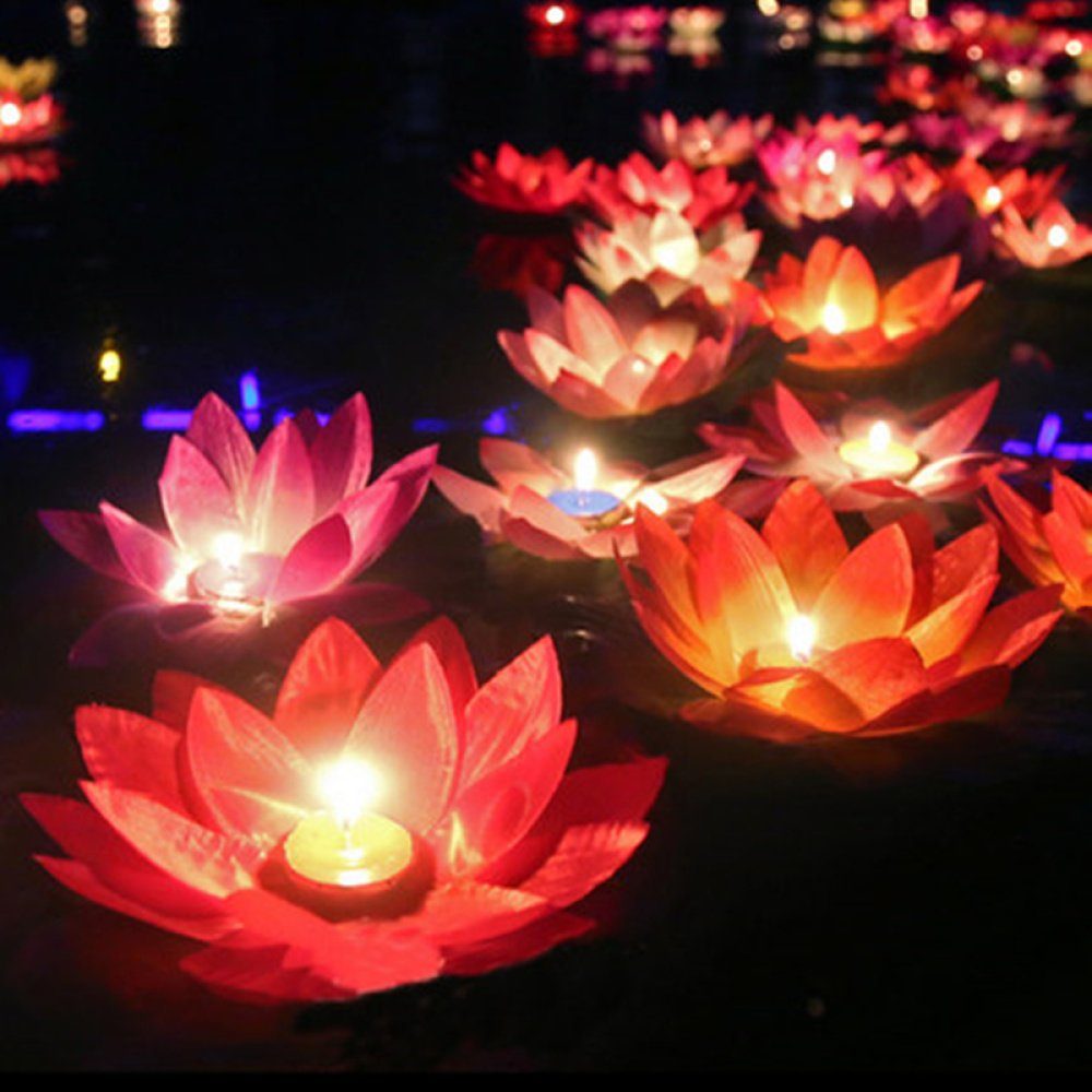 Jormftte Lampenfassung Schwimmende Lotuslichter,Wunschkerzen