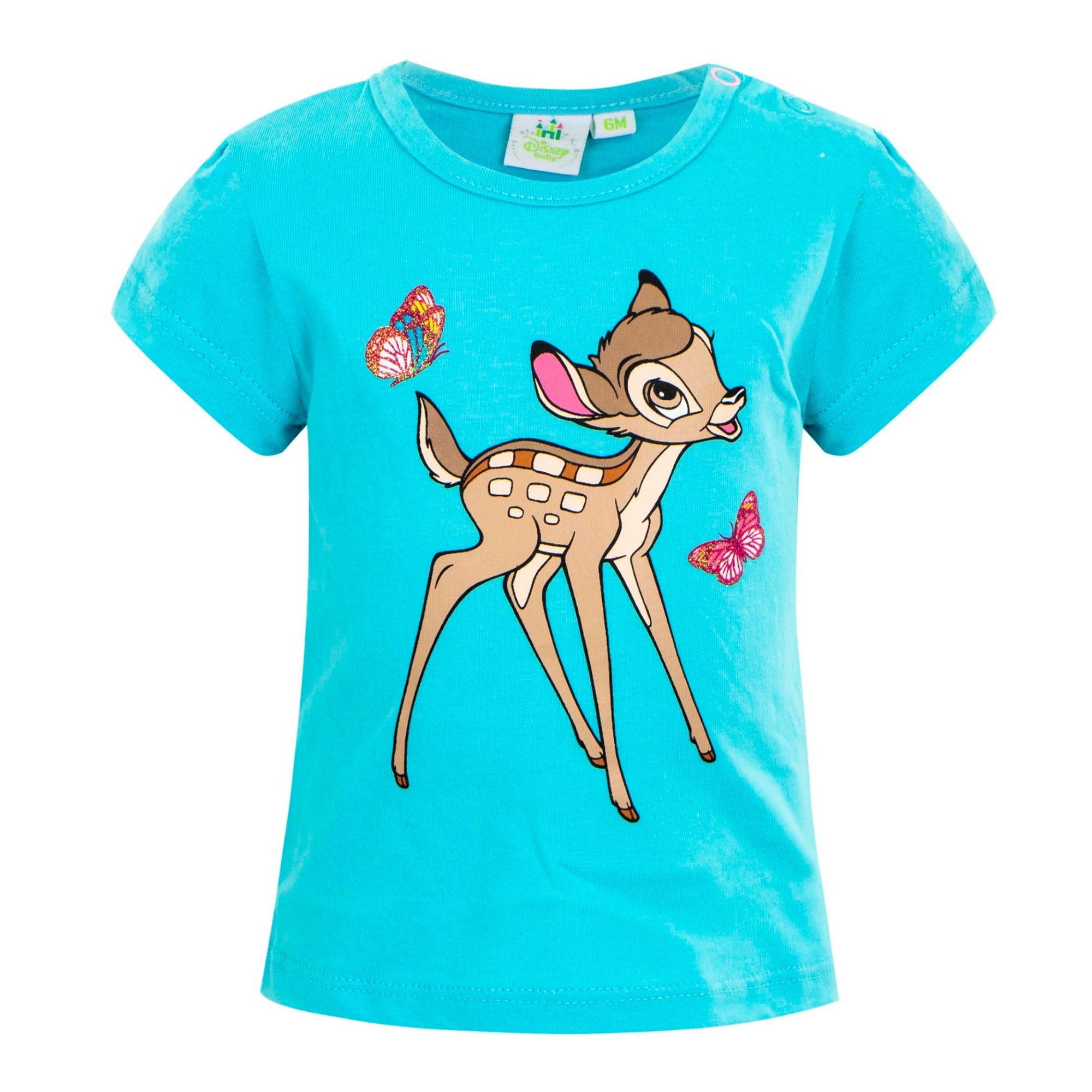 Disney Bambi T-Shirt Disney Bamby Baby Tshirt, blau, Glitzer, Gr. 68-92