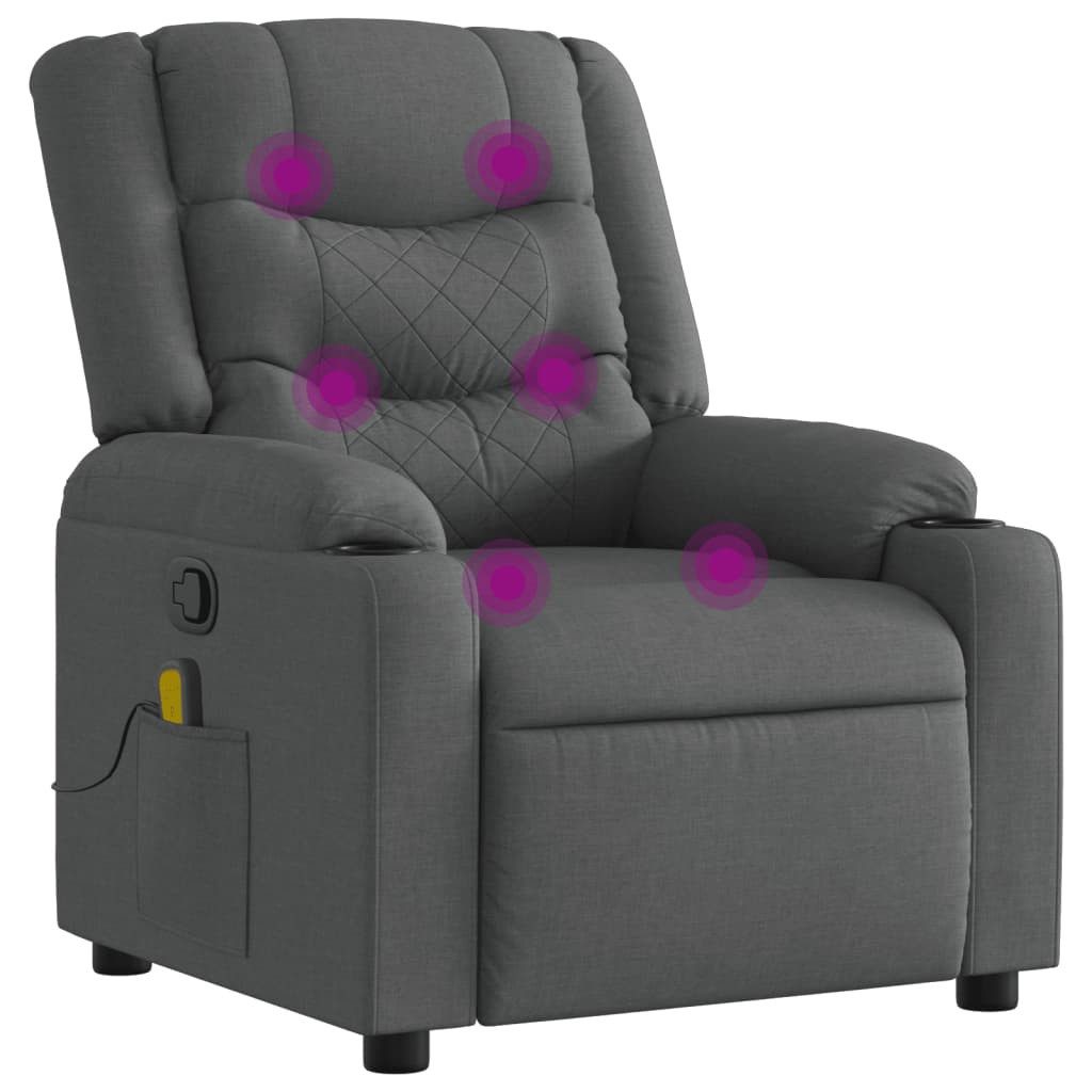 vidaXL Sessel Massage-Relaxsessel, Stoff, Dunkelgrau (1-St)