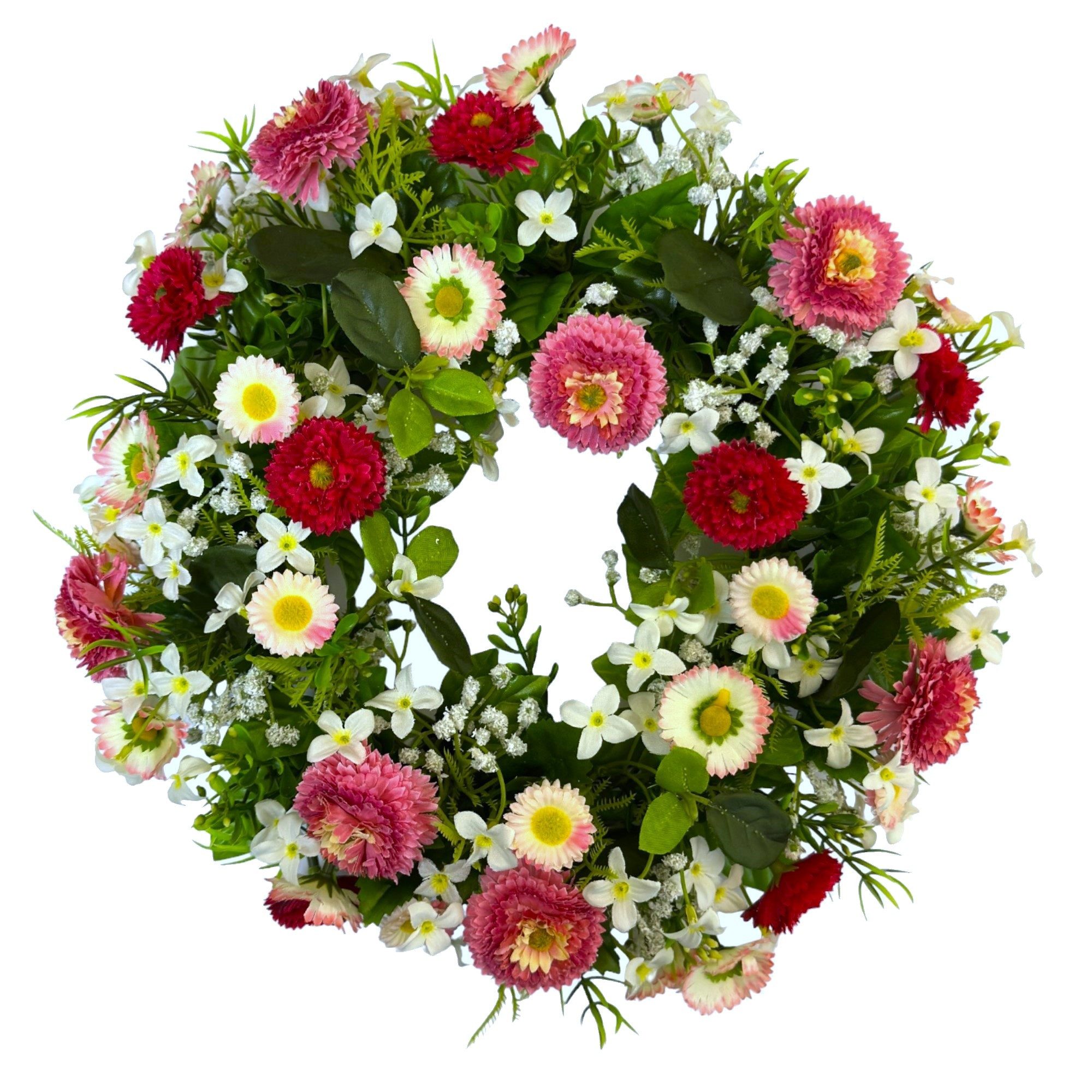 Kunstkranz Künstlicher Belliskranz 30cm. Gänseblümchen Türkranz Ostern Rosa Pink, Floratexx GmbH
