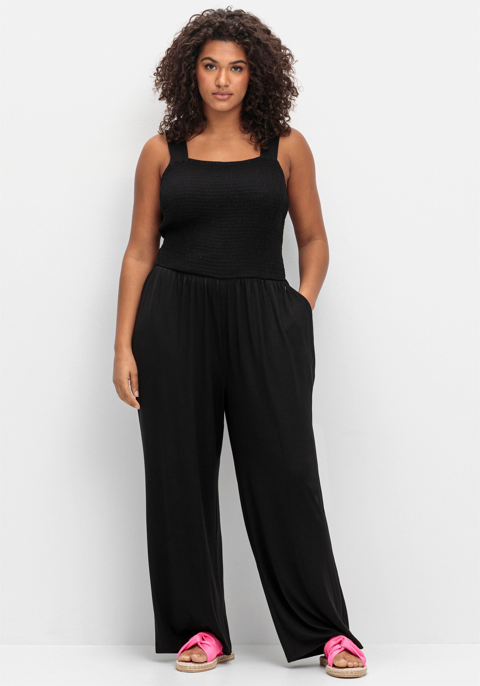 Sheego Jumpsuit Jumpsuit . Innenbeinlänge ca. 66 cm günstig online kaufen
