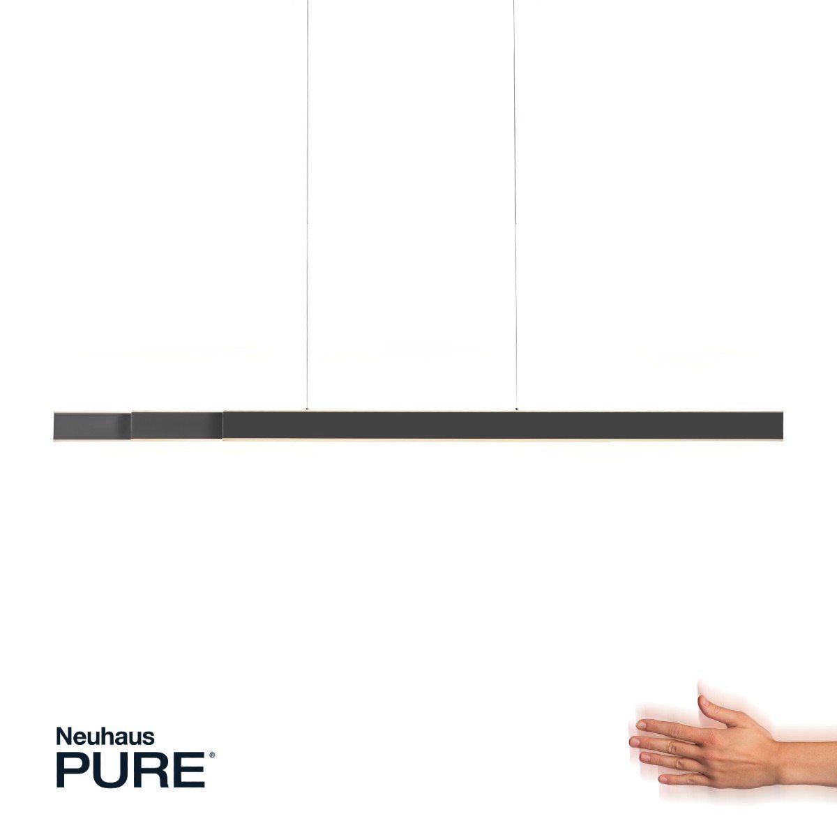 Paul Neuhaus LED Pendelleuchte Pure-Lume, Höhenverstellung, ausziehbar, Sensordimmer, Memory-Funktion, CCT-Farbtemperatursteuerung, LED fest integriert, Kaltweiß, Warmweiß, Up-/Downlight, modern-minimalistisch, in Alu oder Schwarz