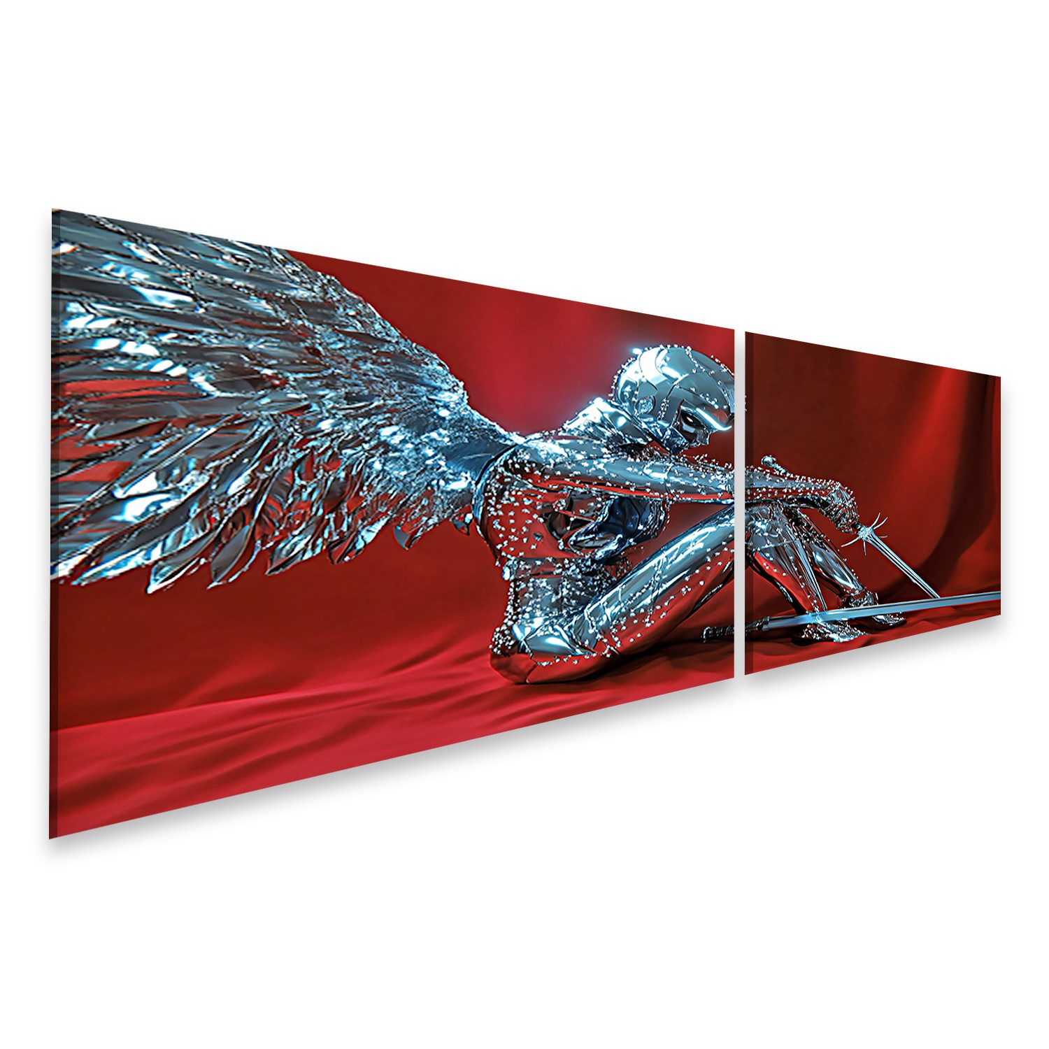 islandburner Leinwandbild Ultra-HD Silberner Engel Foto - ein überwältigend realistisches Meist