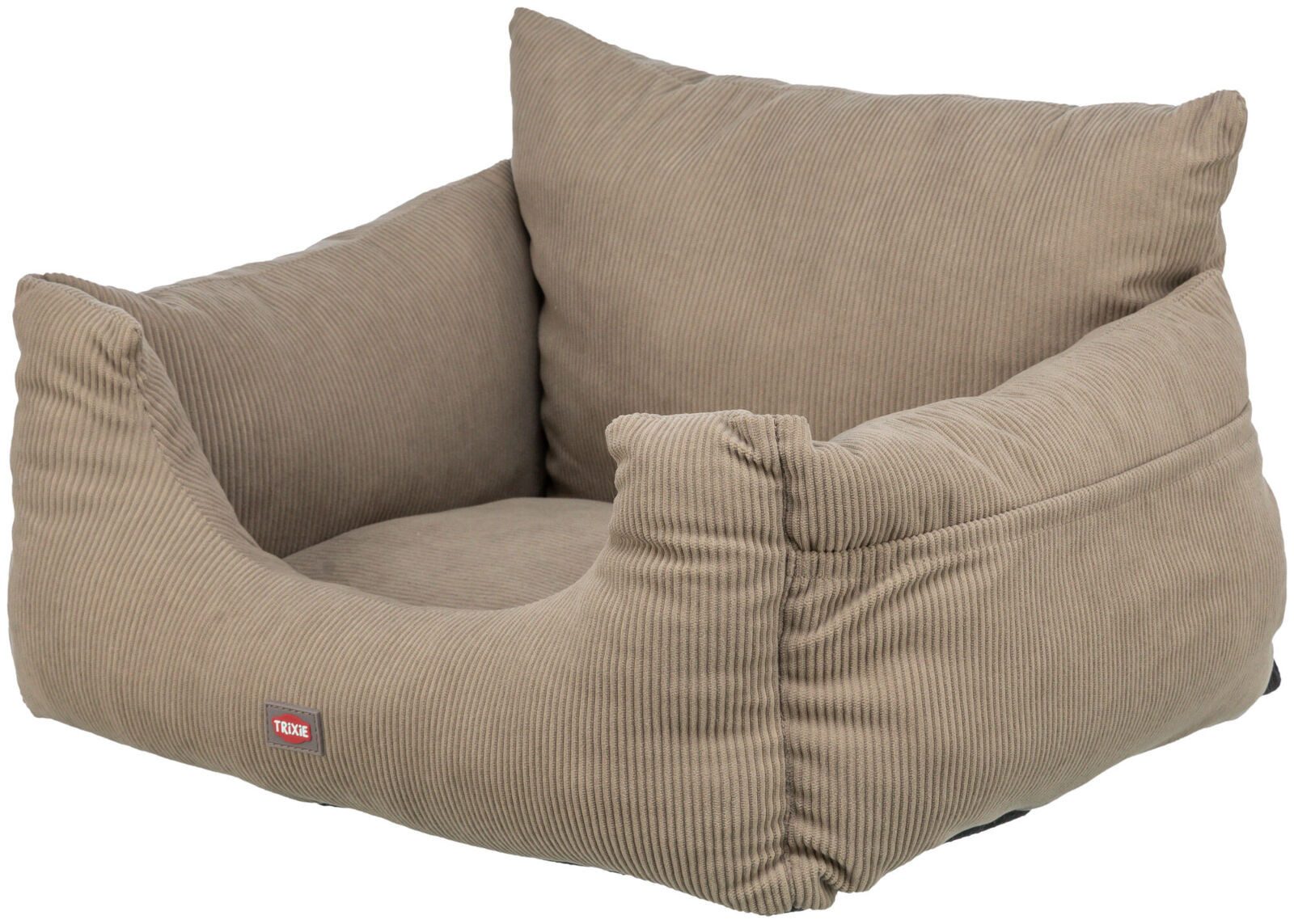 TRIXIE Hunde-Autositz Autositz für kleine Hunde, Cord-Optik - taupe - 55 × 30 × 50 cm
