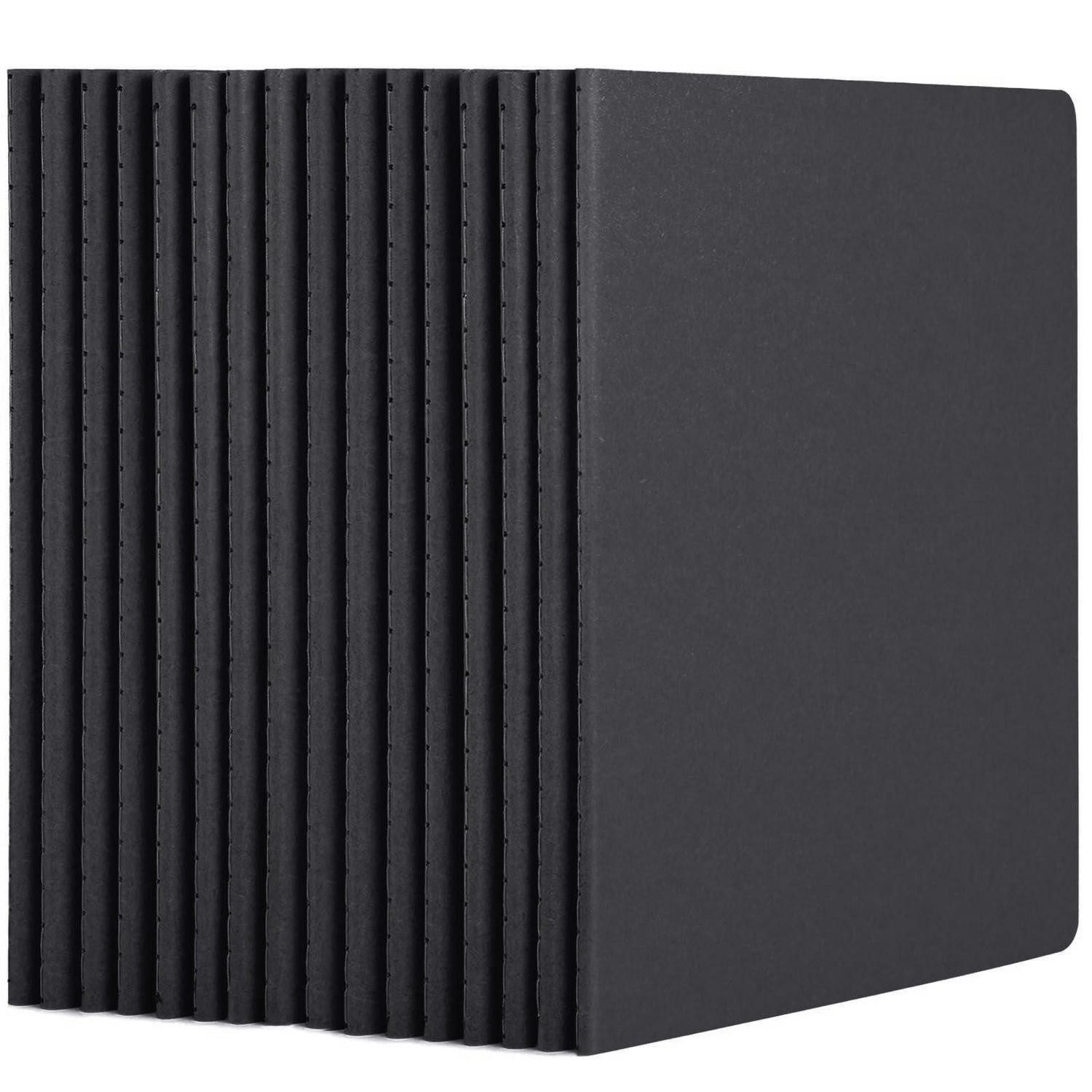LuxusKollektion Notizblock Notizbuch A5 Dotted 16er-Pack Schwarz