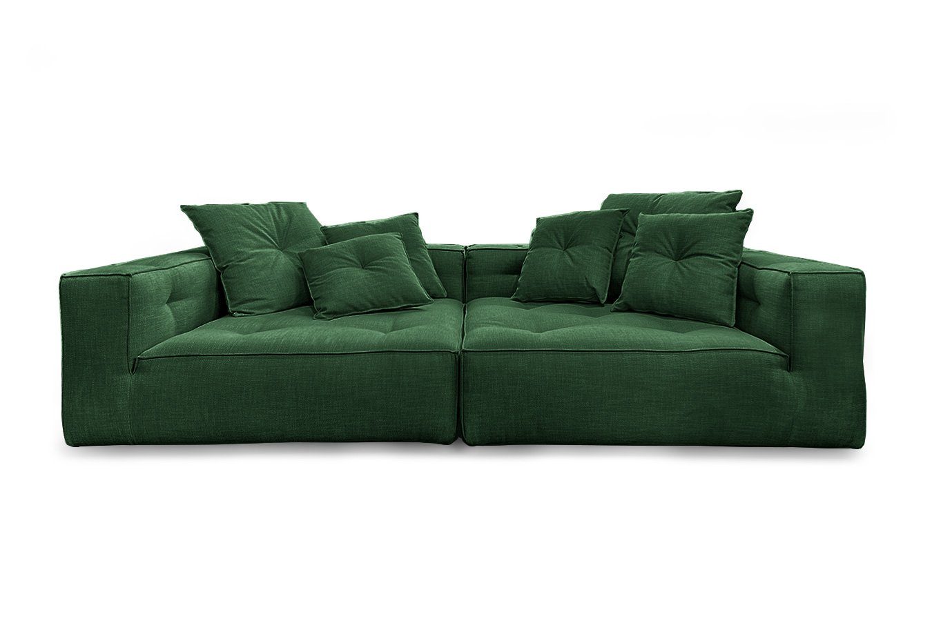 living Sofa daslagerhaus dunkelgrün Sofa Sitzer Stoff Brian 3