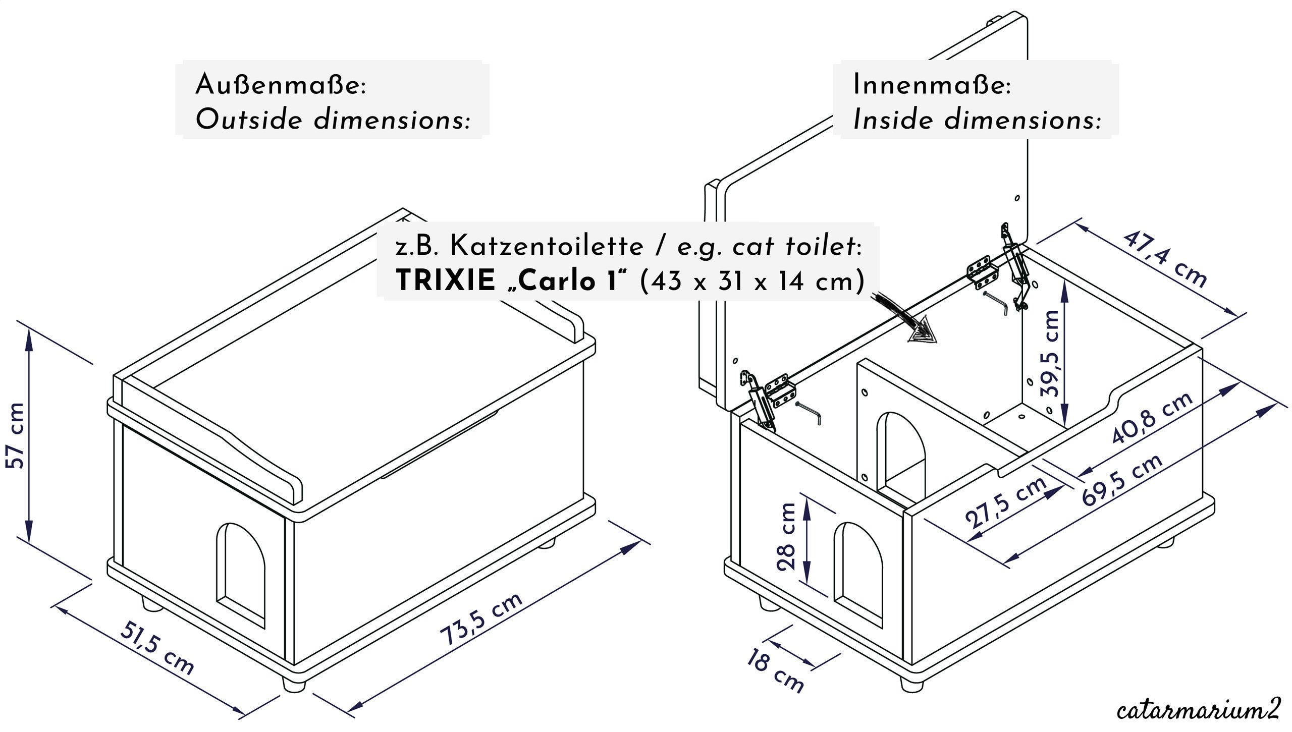 WONDERMAKE Tierhaus Katzenschrank für Katzentoilette groß günstig online kaufen