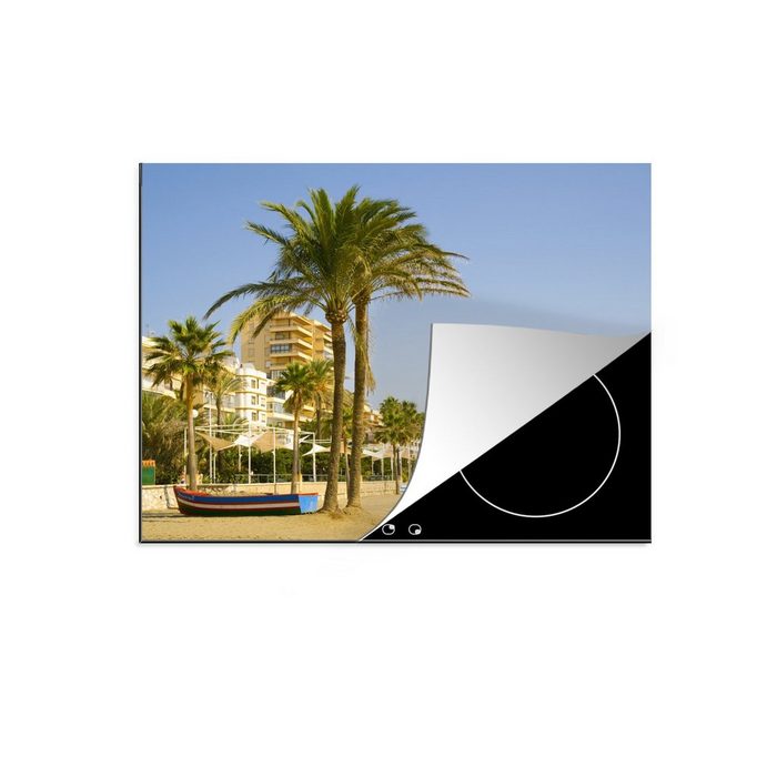 MuchoWow Herdblende-/Abdeckplatte Der Strand von Estepona Spanien Vinyl (1 tlg) Mobile Arbeitsfläche nutzbar Ceranfeldabdeckung