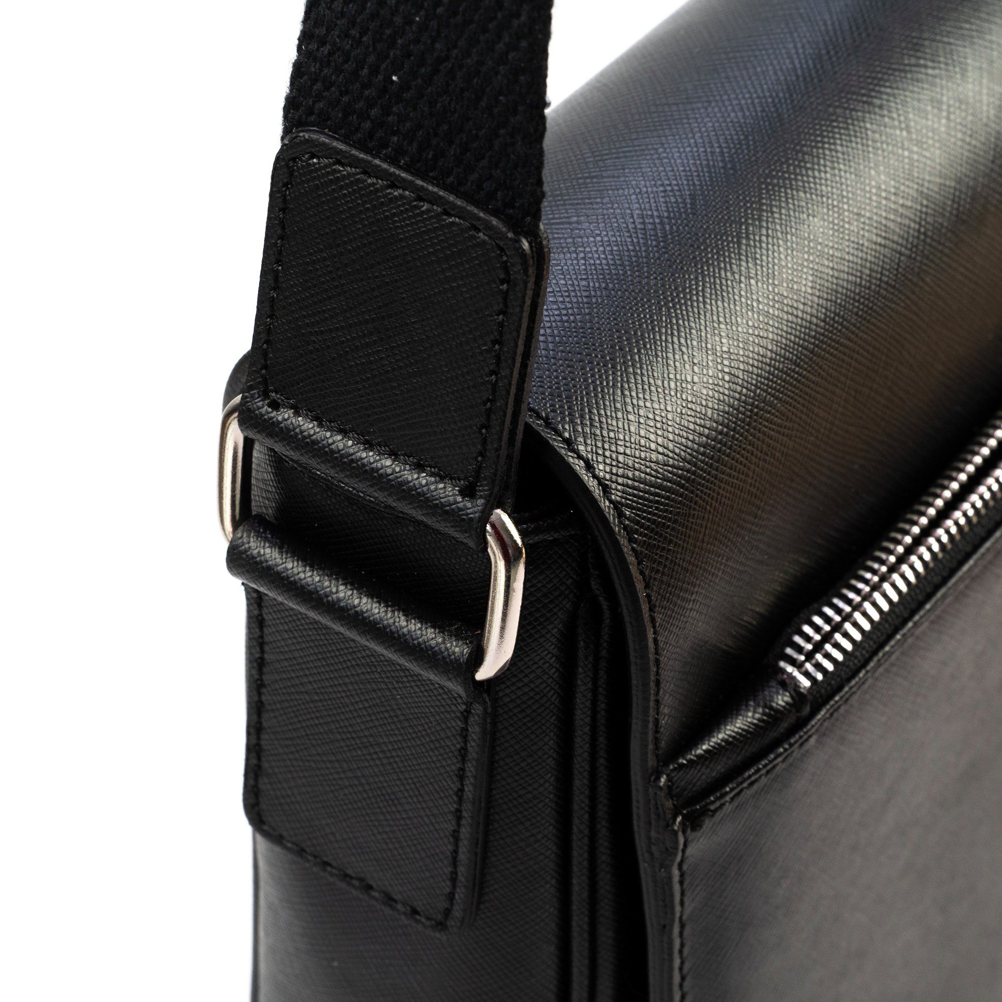 So Milano Aktentasche VIAGGI, Made in Italy, Leder, Schwarz, Magnetverschluss