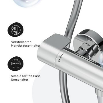 AM.PM Brausethermostat Duscharmatur X-Joy Duscharmaturen Duschthermostat (Mischbatterie) mit Handbrause, Antikalk-System