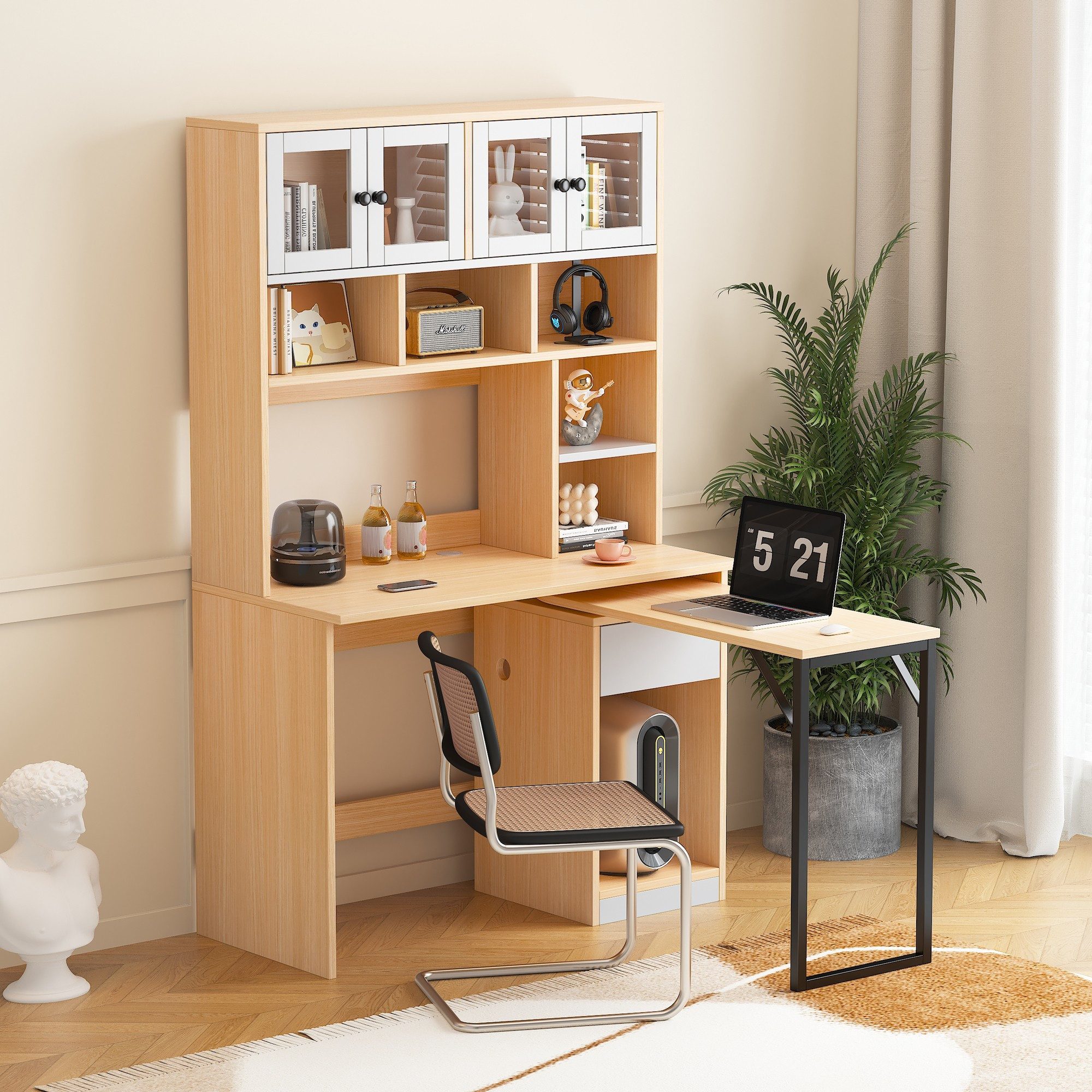 Arbeitstisch Computertisch Regal-Schreibtisch Schrankschreibtisch