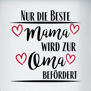 Shirtracer Tasse Beste Mama wird zur Oma befördert - Schwangerschaft verkünden Omi, Stahlblech, Oma Großmutter