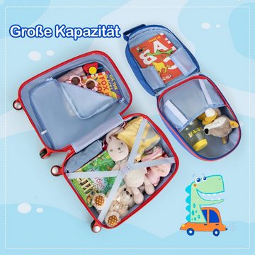COSTWAY Kinderkoffer Reisegepäck, 2tlg Kinderkoffer + Rucksack