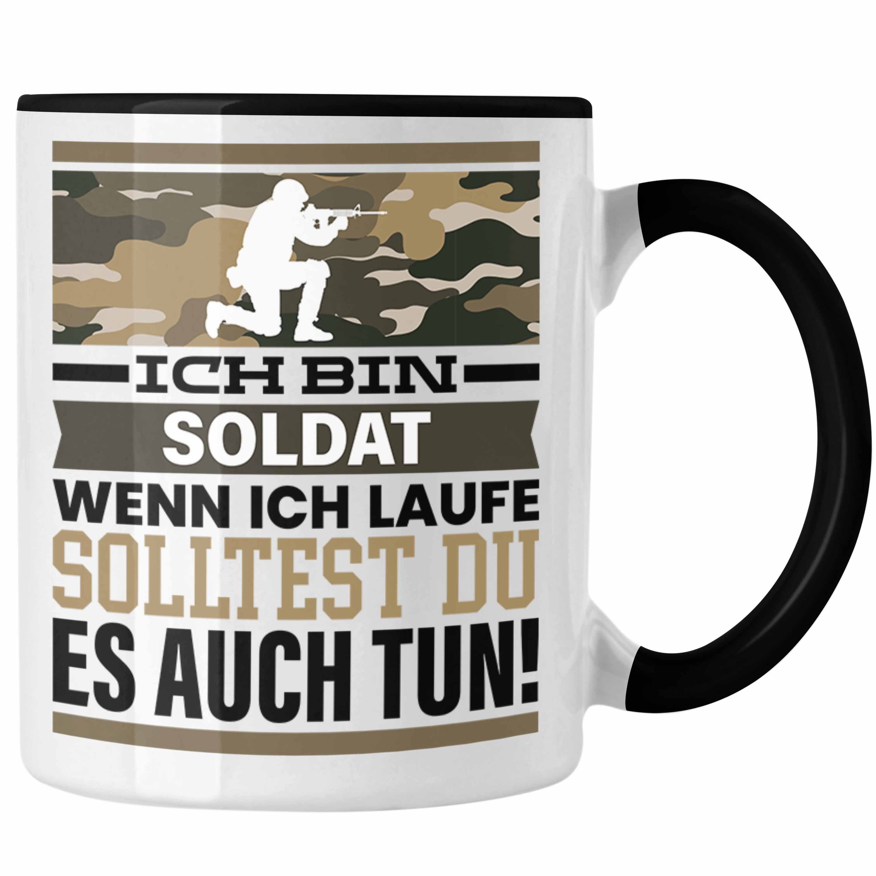 Trendation Tasse Soldat Tasse Geschenk Spruch Männer Geschenkidee Wenn Ich Renne Sollte Schwarz