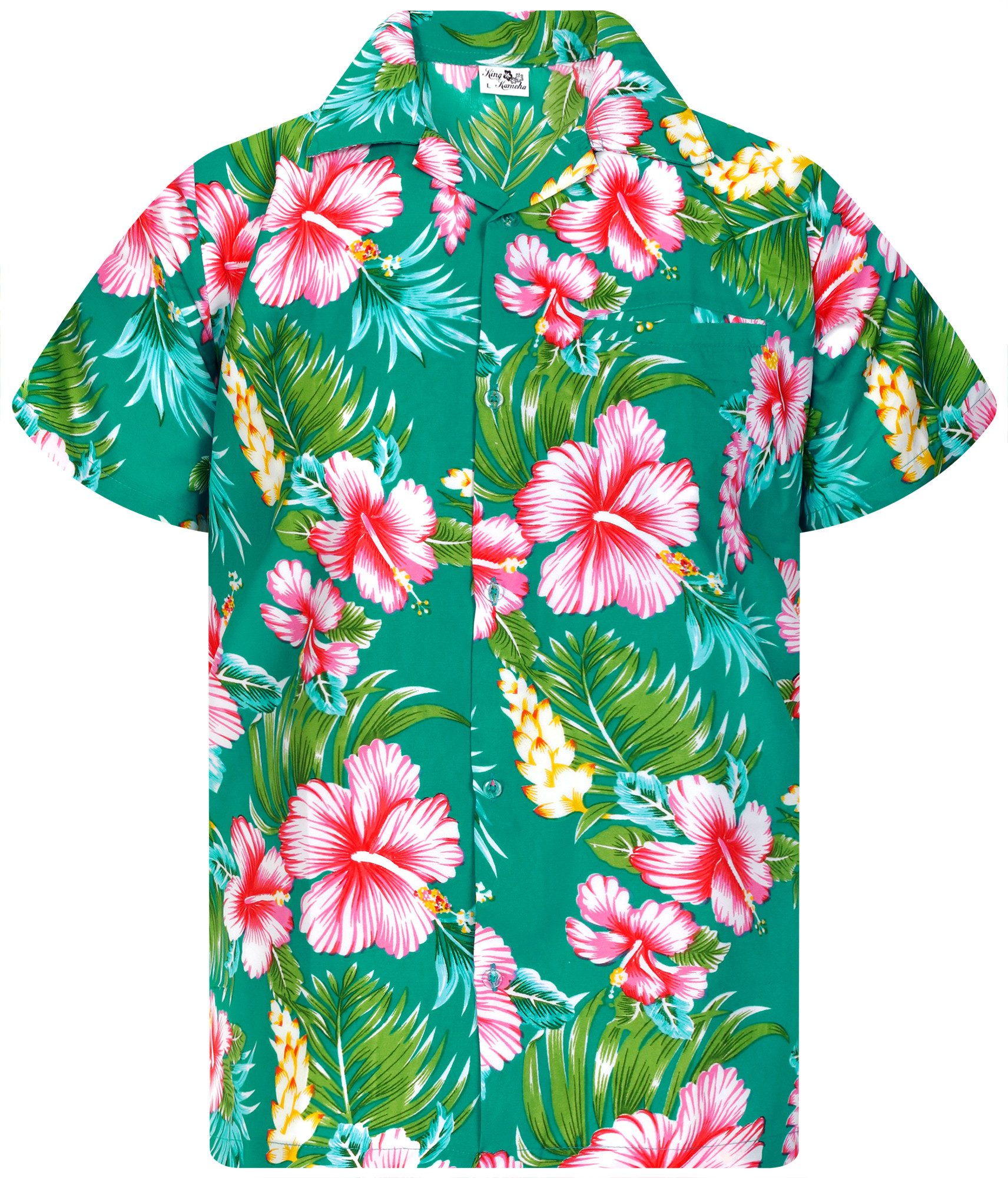 King Kameha Hawaiihemd Hibiscus NEW Funky Hawaii-Hemd Kurzarm Front-Tasche günstig online kaufen