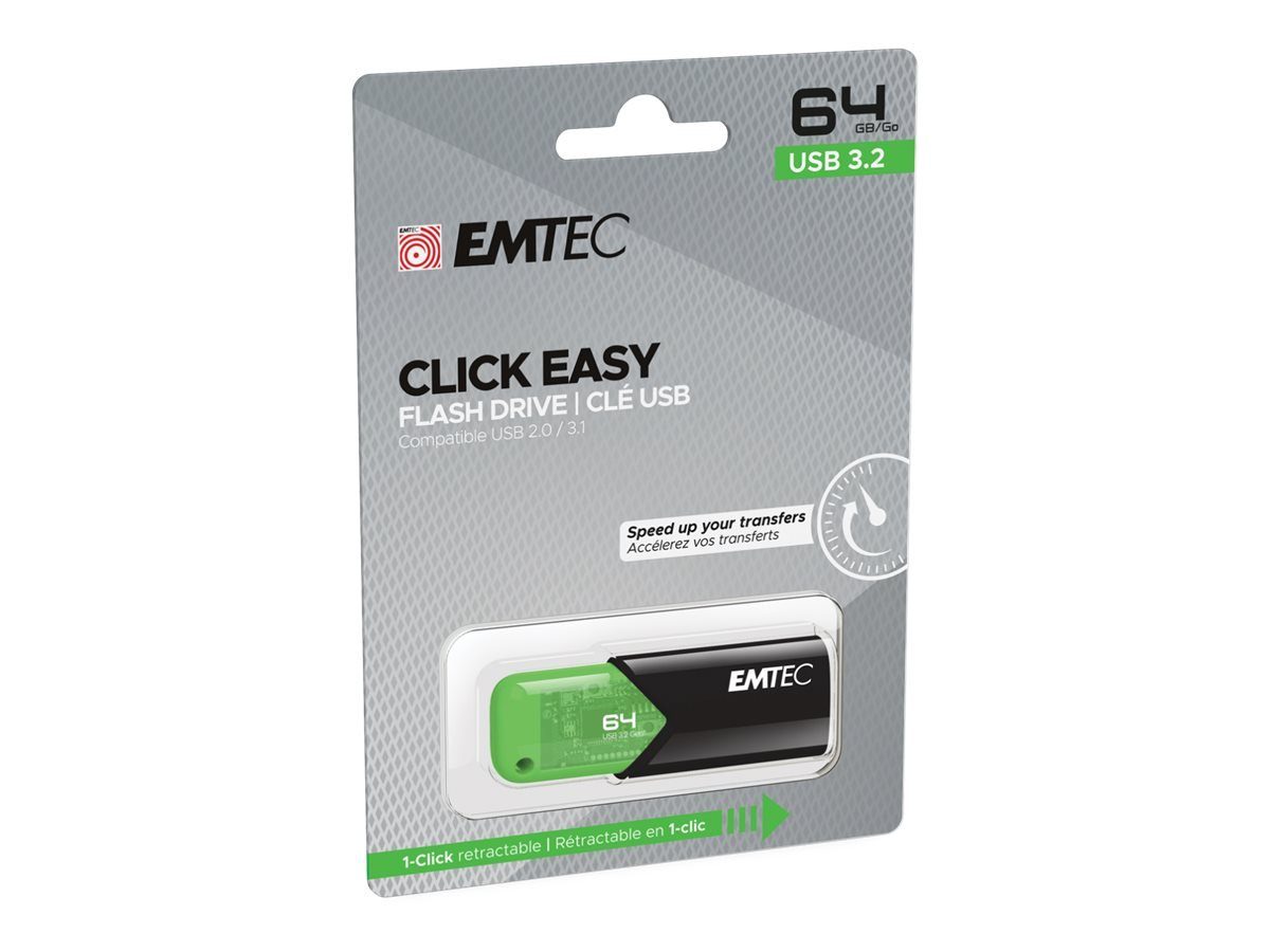 EMTEC EMTEC USB-Stick 64 GB B110 USB 3.2 Click Easy Green USB-Stick