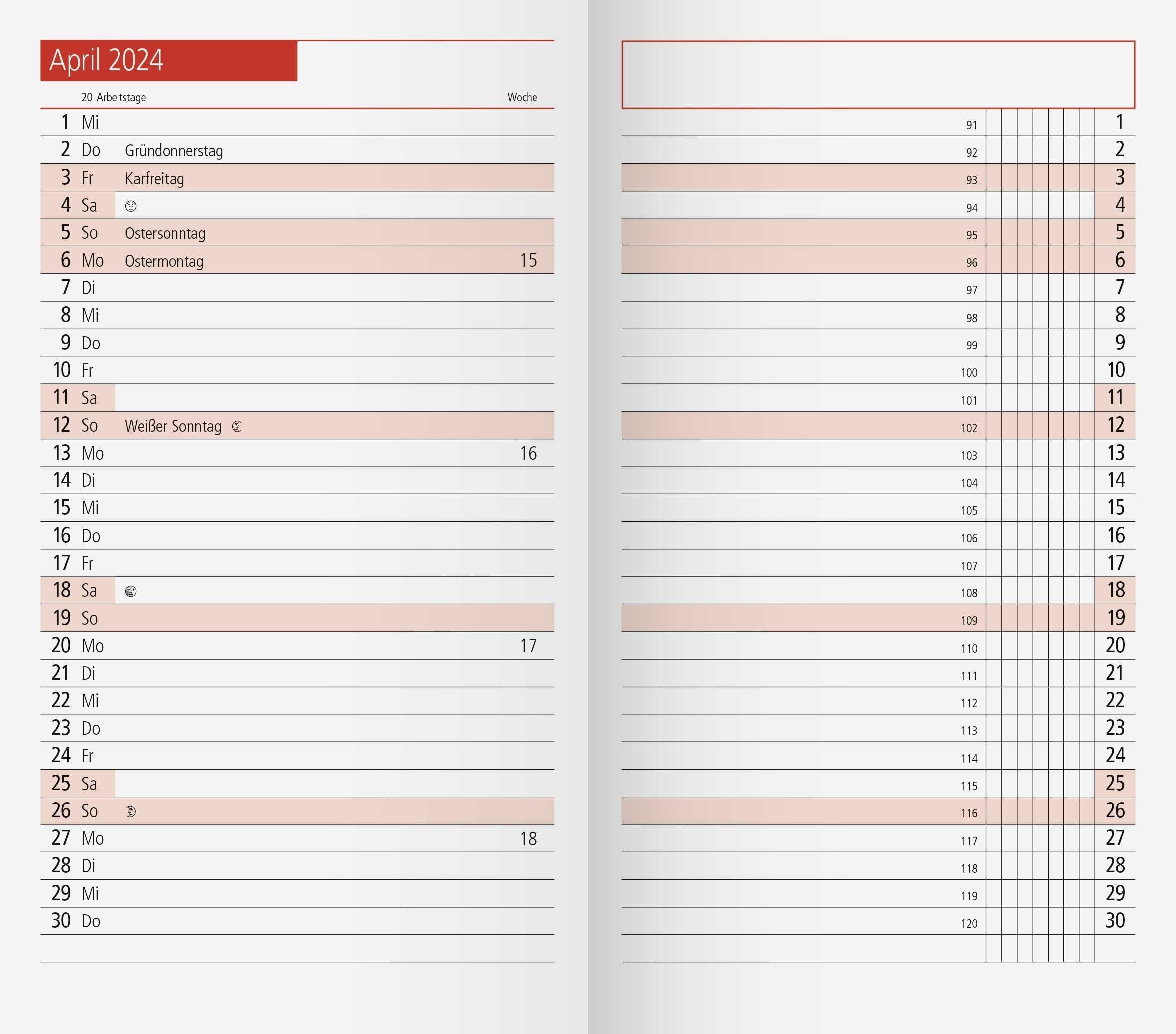 RIDO Monatskalender Ersatzkalendarium Taschenkalender Modell TM 11 - 1  Monat / 2 Seiten