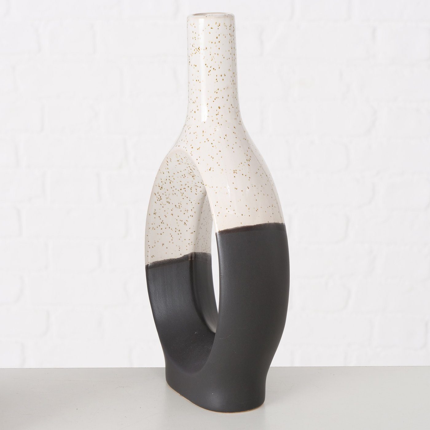 aus "Uniqua" schwarz/weiß, Dekovase Vase Keramik BOLTZE Blumenvase in