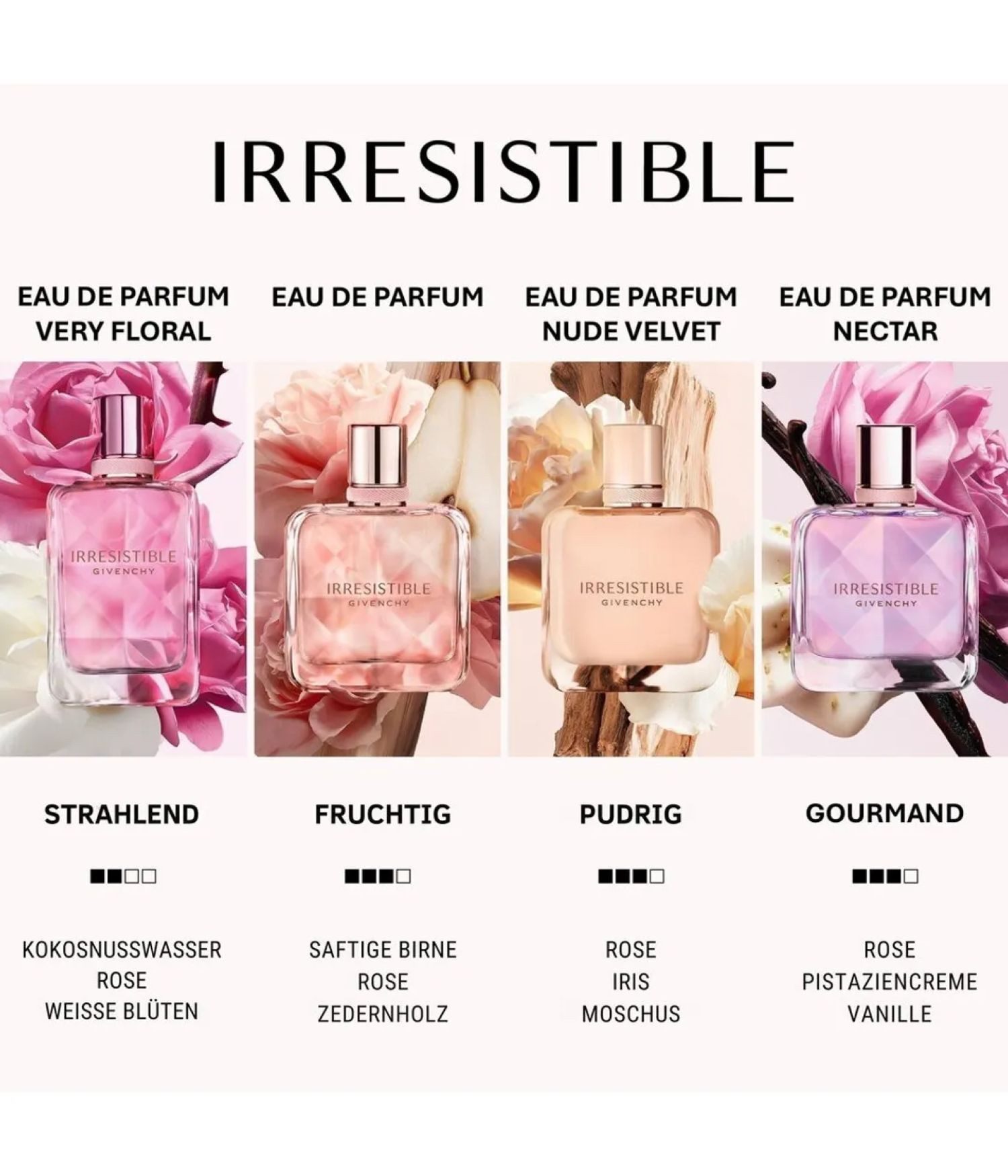 GIVENCHY Eau de Parfum Irrésistible Nectar, Ikonischer Prismenflakon im Givenchy-Design