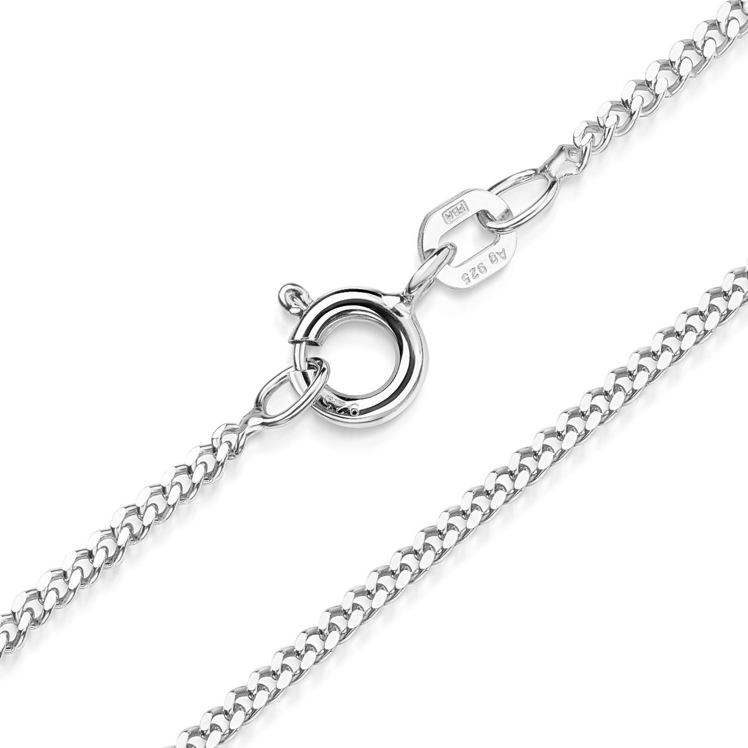 Materia Kette ohne Anhänger Flache Panzerkette Silber 1,7mm K91, aus 925 St günstig online kaufen