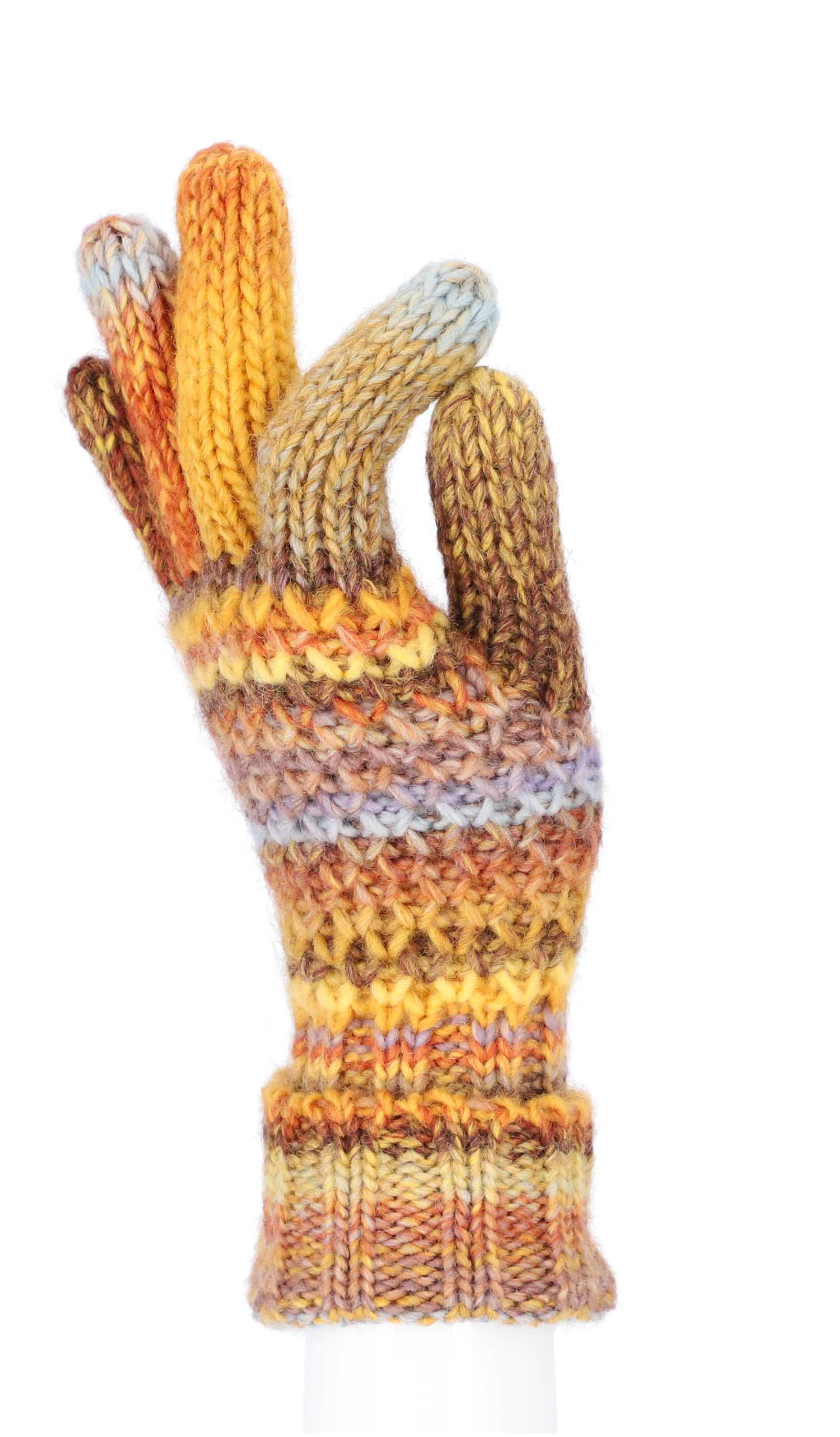 halsüberkopf Accessoires Strickhandschuhe Strickhandschuh farbenfrohe Strickhandschuhe gelb