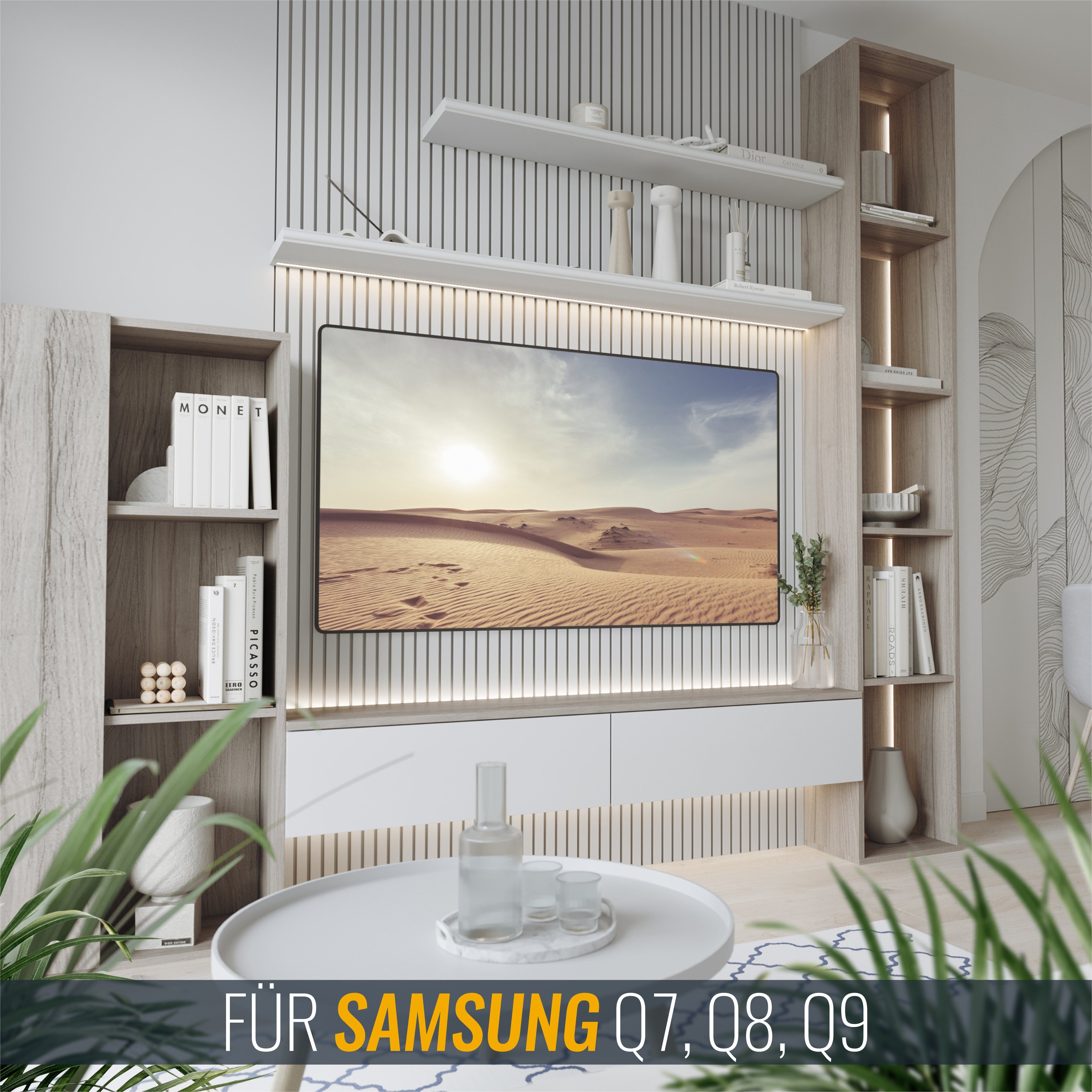 RICOO TV-Wandhalterung No-gap TV Wandhalterungen für Samsung QLED Q7 Q8 Q9 SQ75, (bis 75 Zoll, Q7, Q8 & Q9, 1-tlg., 50 kg Belastbarkeit, QLED Bildschirme mit 75"/191cm I Ultraflach, No Gap Wand Halter für 75" Samsung Q7 Q8 Q9 QLED Fernseher slim flach)