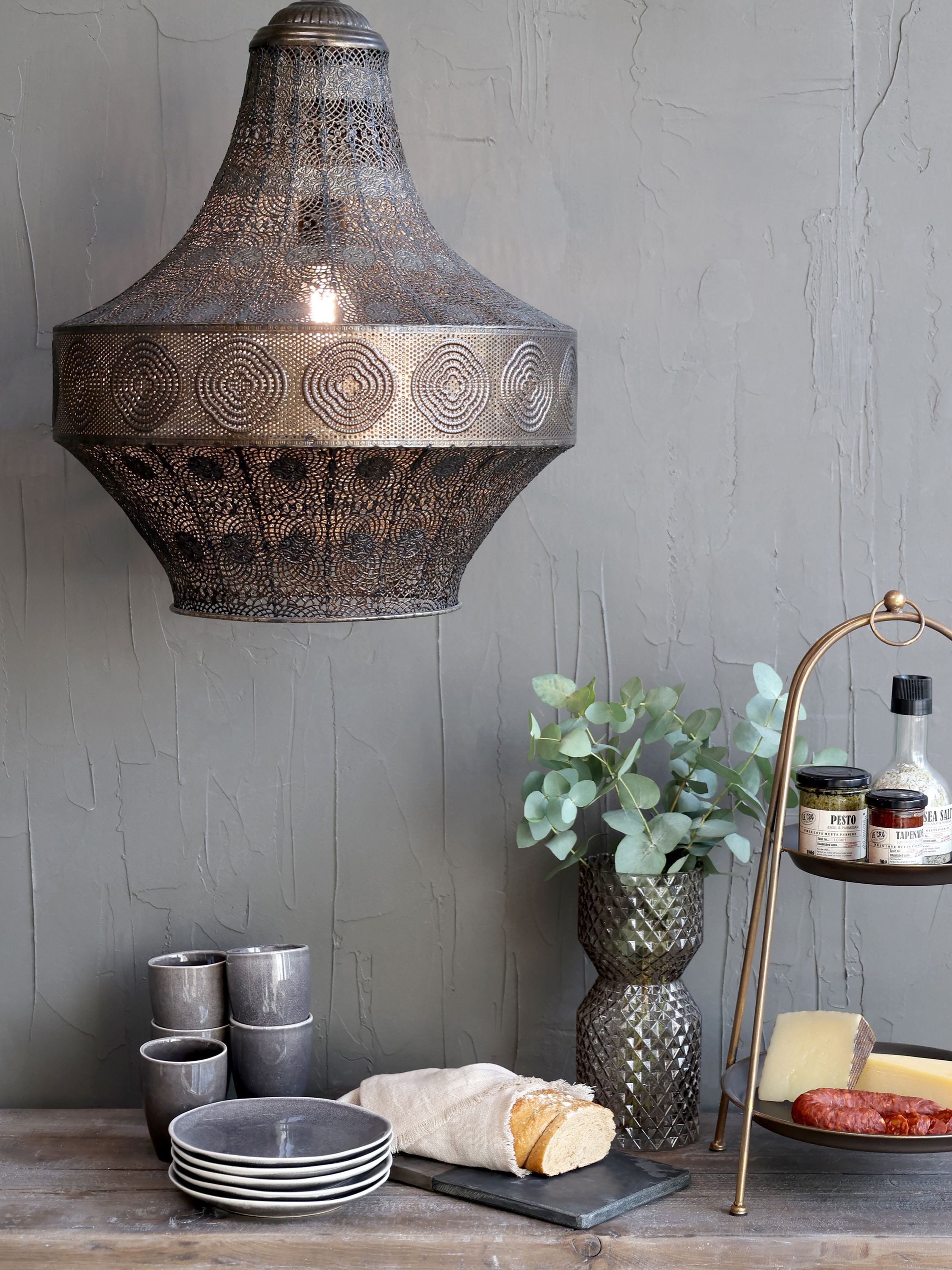 Chic Antique Hängeleuchte Chic Antique - Hängelampe Pendelleuchte Deckenlampe Lampe Metall, max. 40 Watt - Fassung: E27