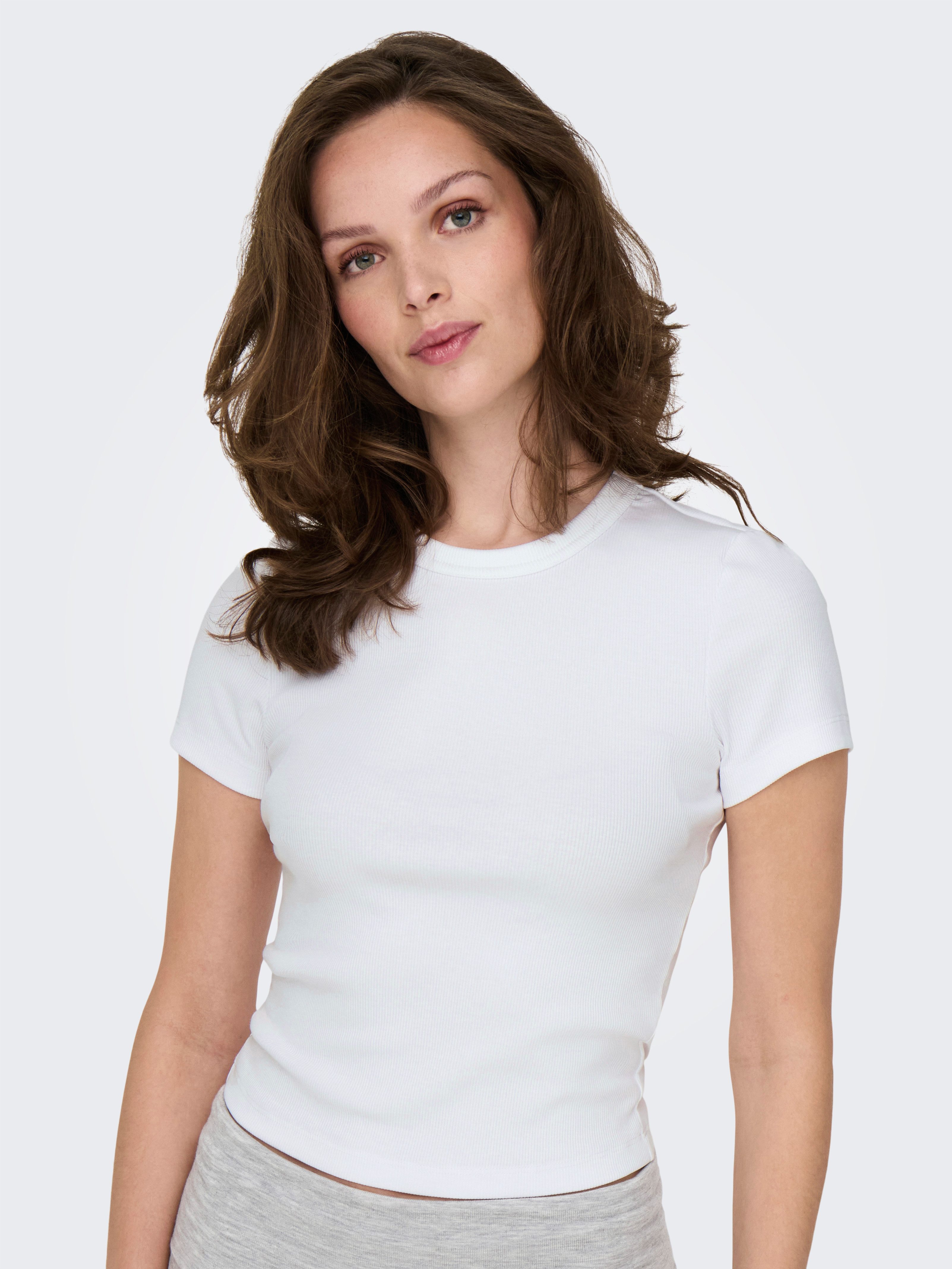ONLY Kurzarmshirt ONLVAL – Basic-Shirt mit günstig online kaufen
