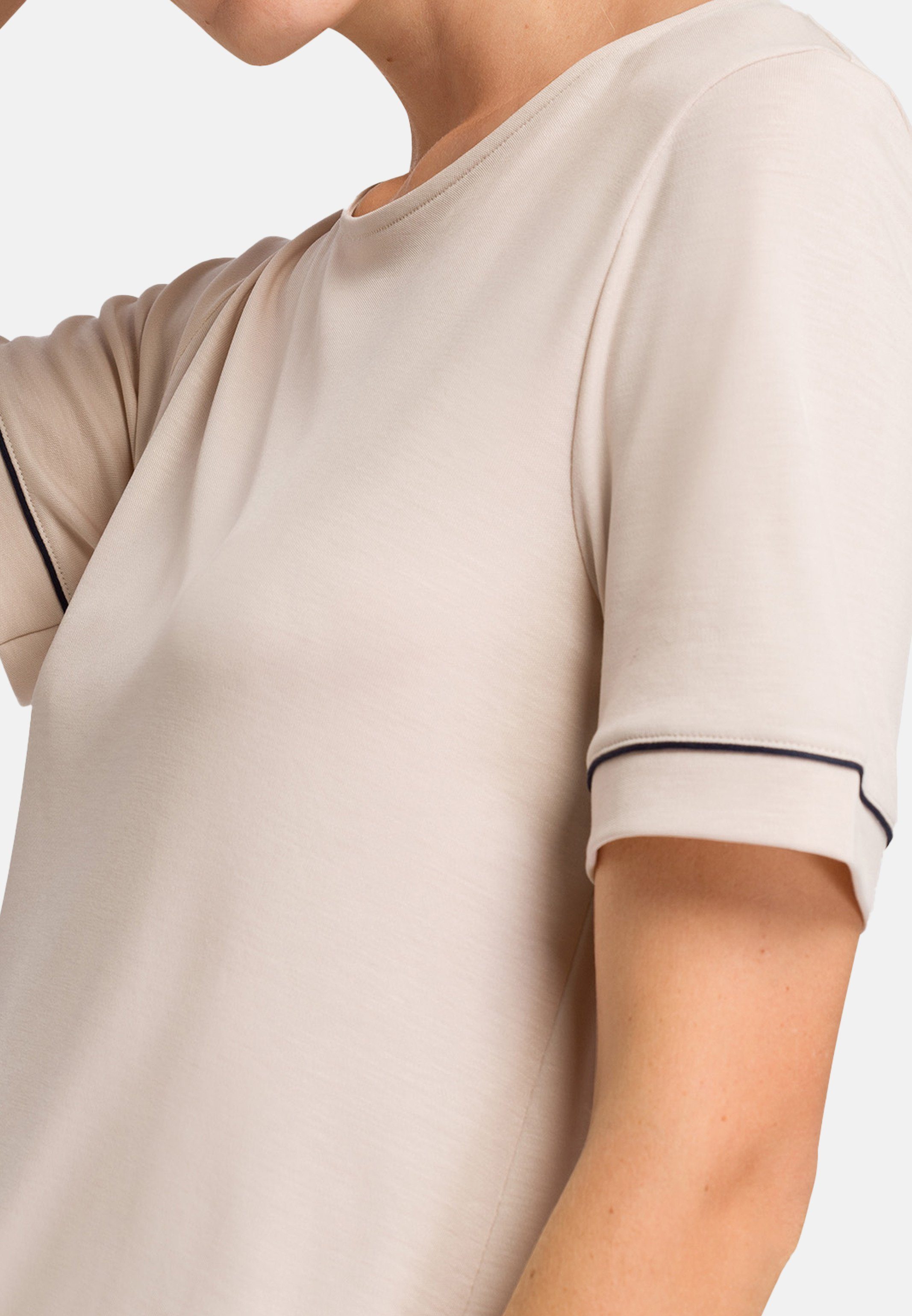 Hanro - Nachthemd Comfort Kurzarm (1-tlg) Natural Amond temperaturausgleichend und Nachthemd Atmungsaktiv