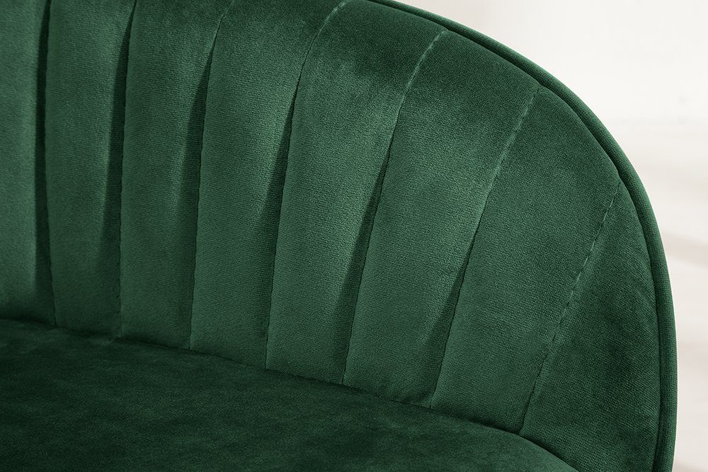 riess-ambiente Polsterstuhl TURIN smaragdgrün/schwarz - Samt, Metall, Ziersteppung, Armlehnen (Einzelartikel, 1 St), gepolstert & im retro Design - ideal für Wo – Bild 5 von 5