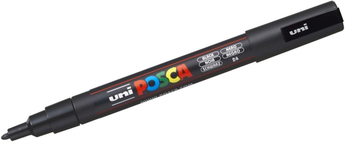 uni-ball Filzstift Fasermaler Uni Posca PC-3M 0,9-1,3mm schwarz