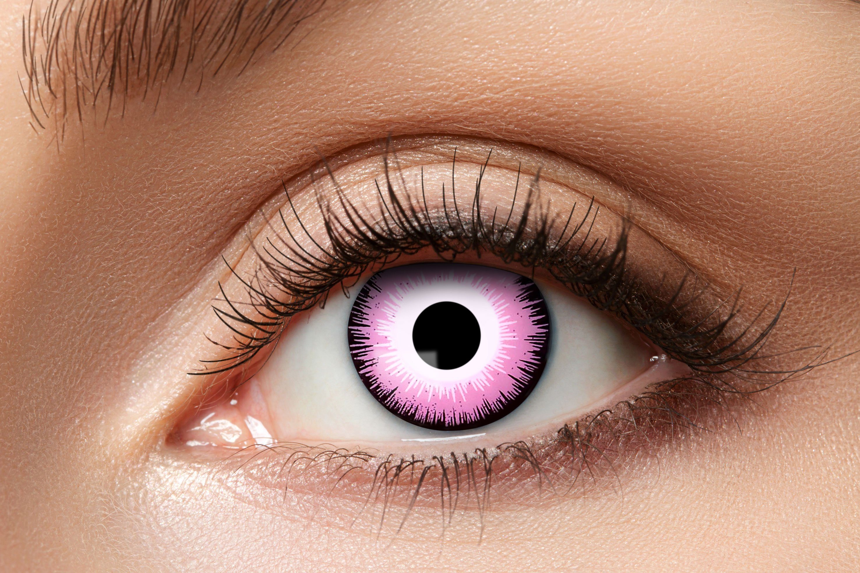 Eyecatcher Farblinsen Pink Eye Kontaktlinsen. Rosa Effektlinsen.